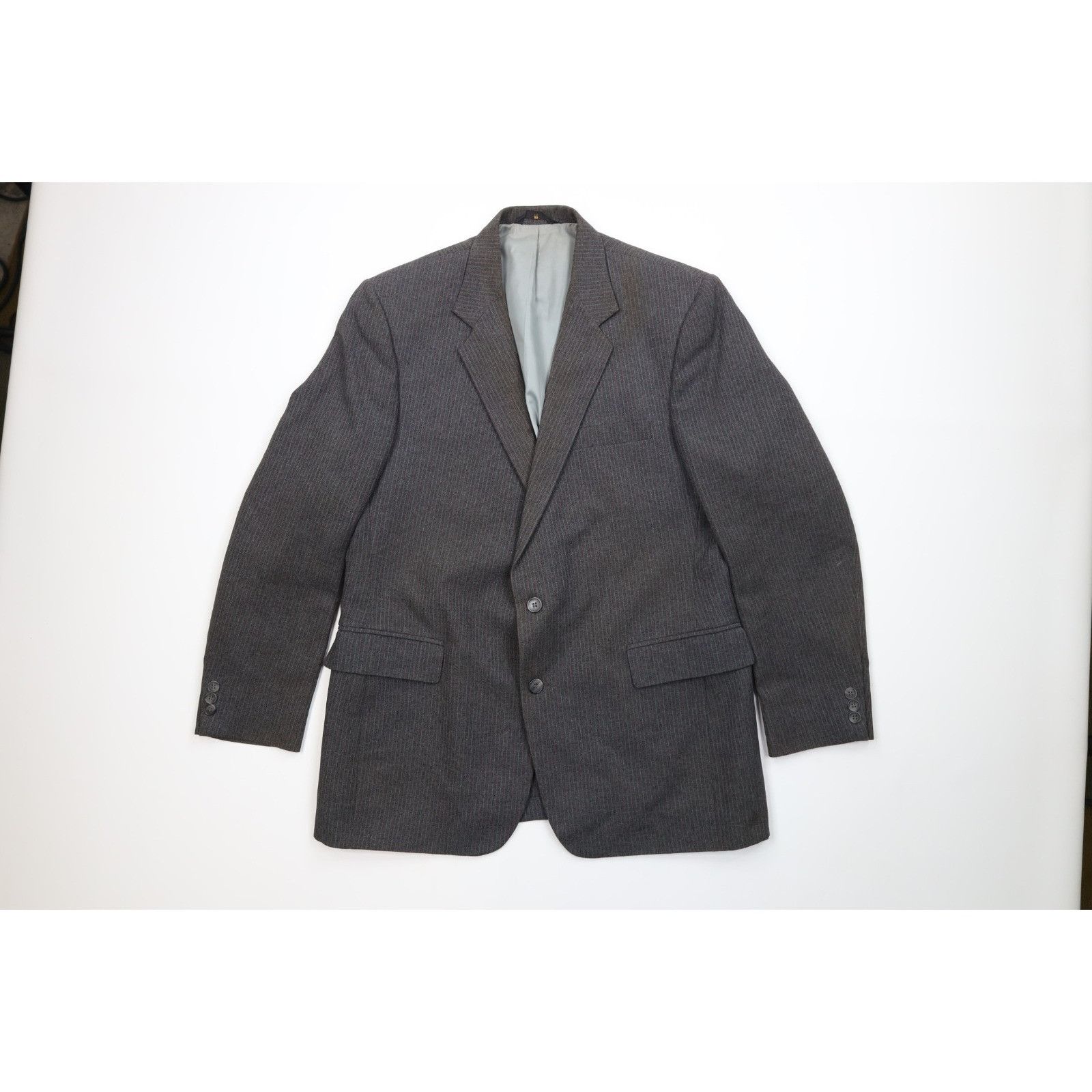 Vintage Vintage 70s Streetwear Distressed 3 Piece Knit Striped Suit Size 44R - 2 Thumbnail
