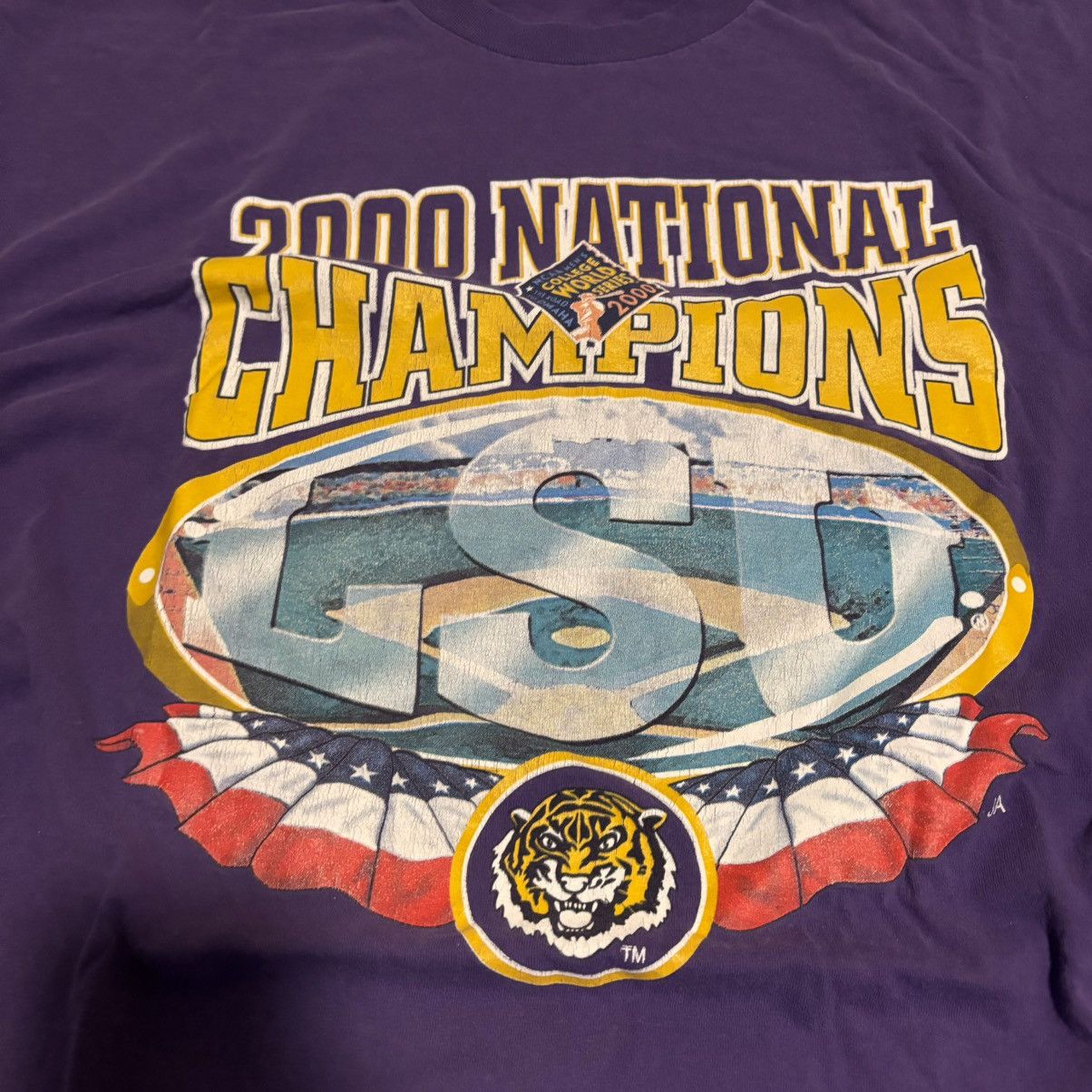 MLB × Vintage Vintage LSU Championship Tee Size US XL / EU 56 / 4 - 2 Thumbnail