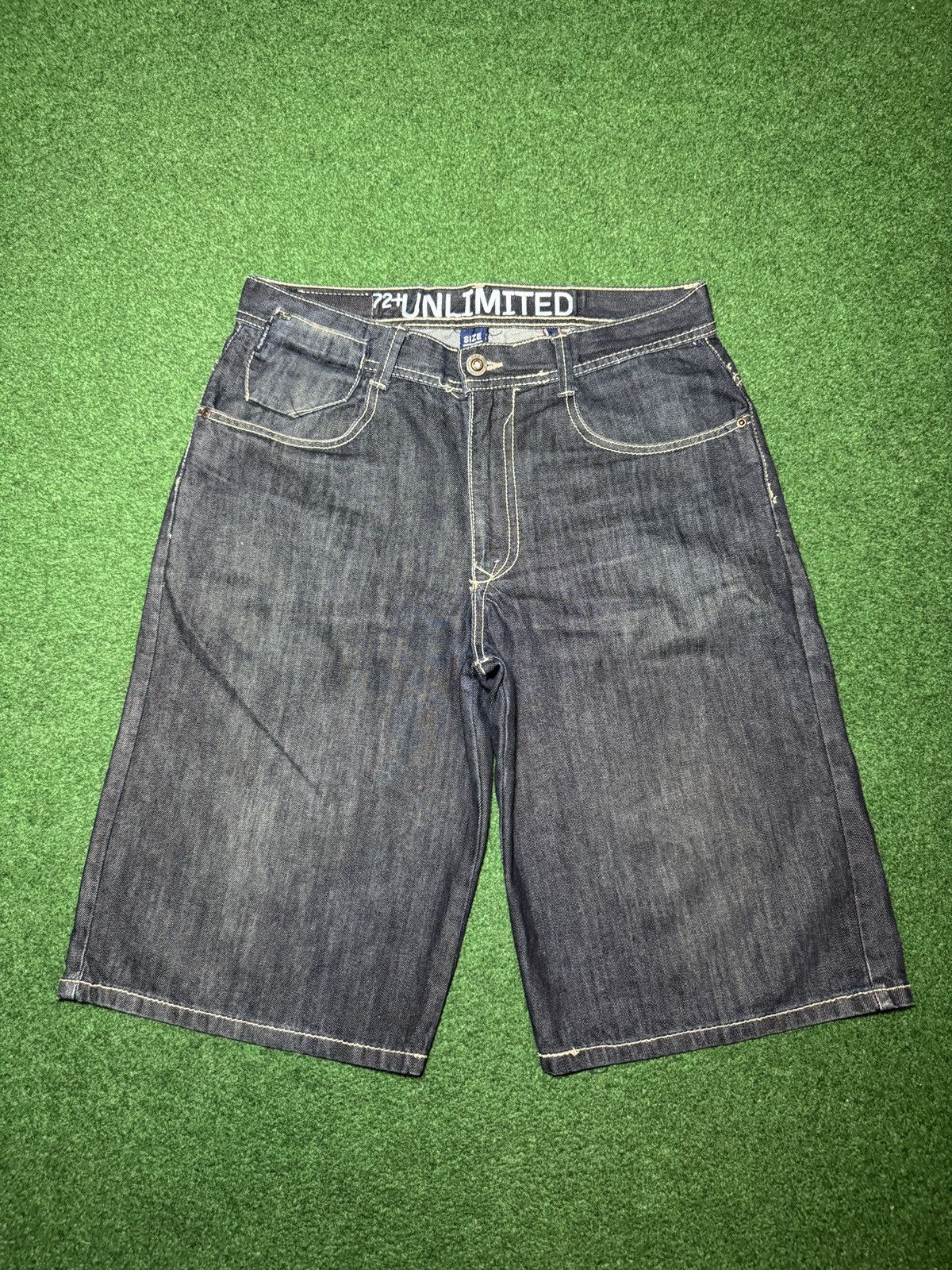 Ecko Unltd. Ecko Unltd Baggy Jorts Dark 13” Loose Fit 33 Denim Shorts Size US 33 - 3 Thumbnail