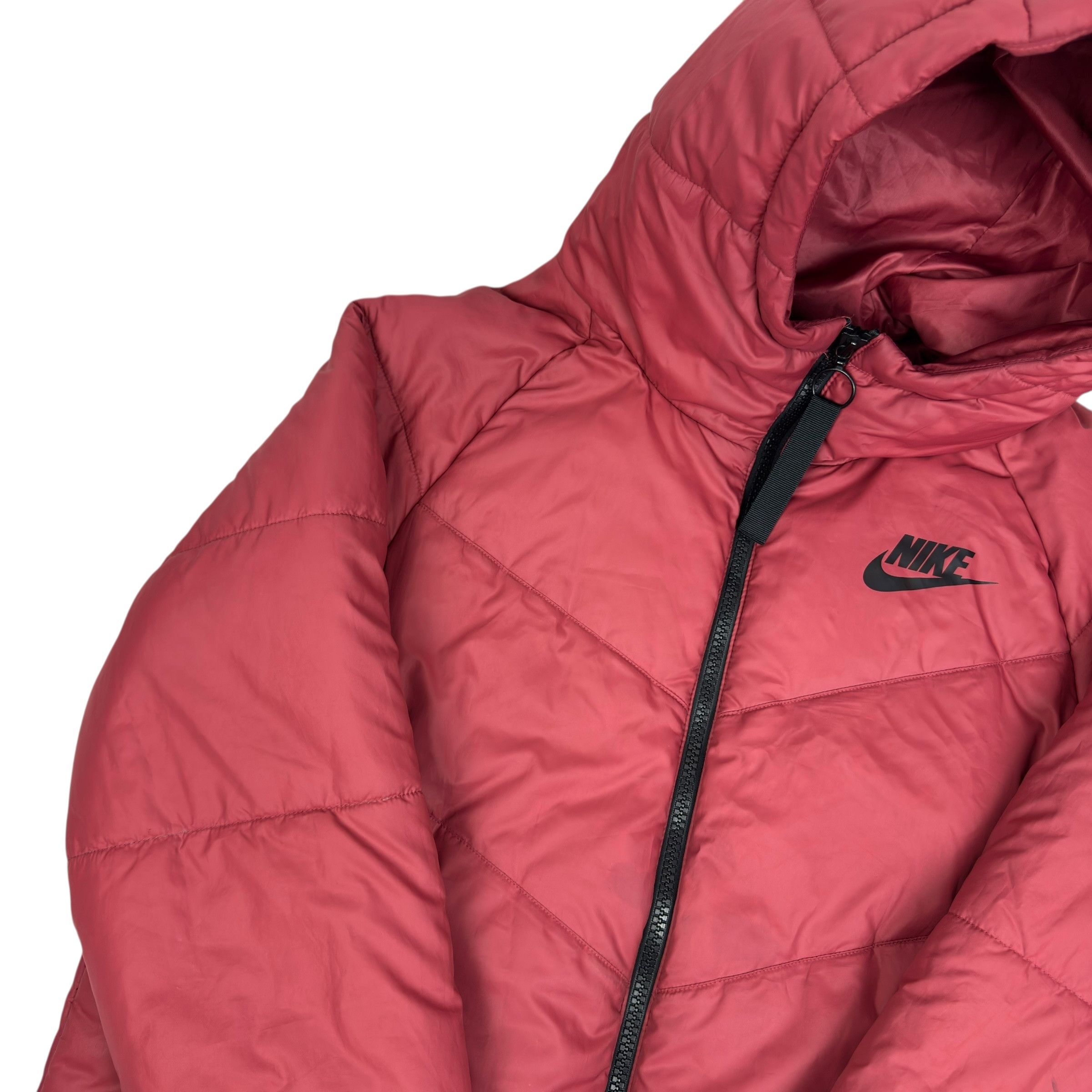 Nike Nike Sportswear Windrunner Womens Red Hooded Puffer Jacket L Size L / US 10 / IT 46 - 5 Thumbnail