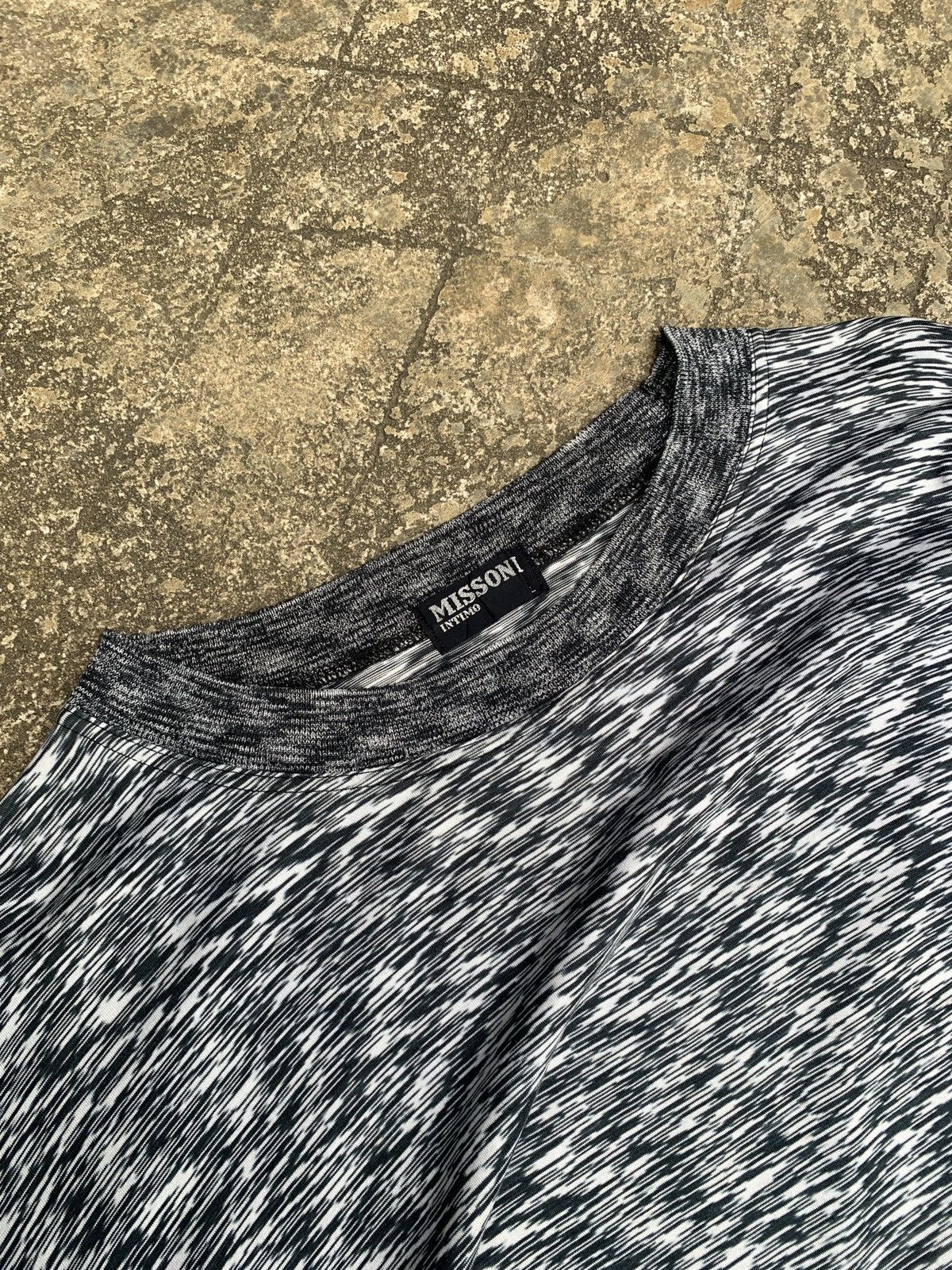 Designer × Missoni 2000s Missoni Intimo Zig-zag Grey Graphic Longsleeve Top Size L / US 10 / IT 46 - 5 Thumbnail