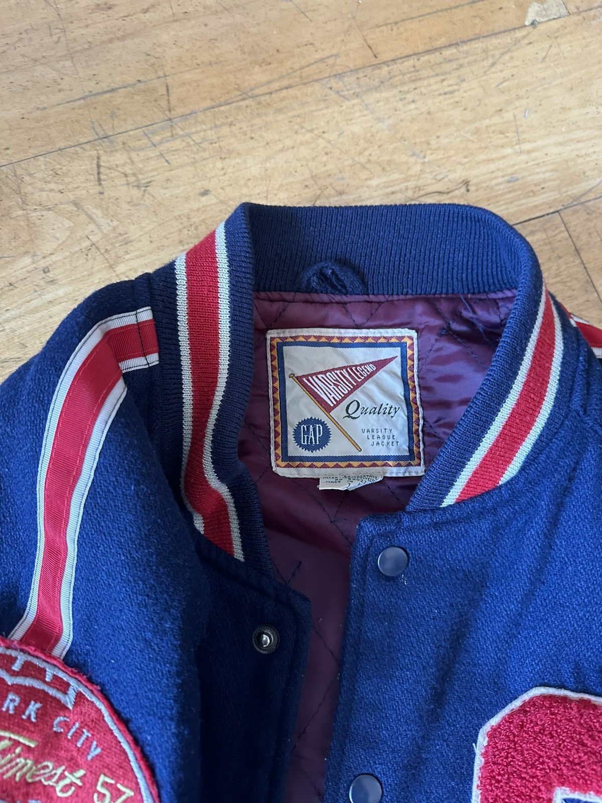 Gap 90s Vintage Legends Wool Gap Varsity Jacket Size US L / EU 52-54 / 3 - 3 Thumbnail