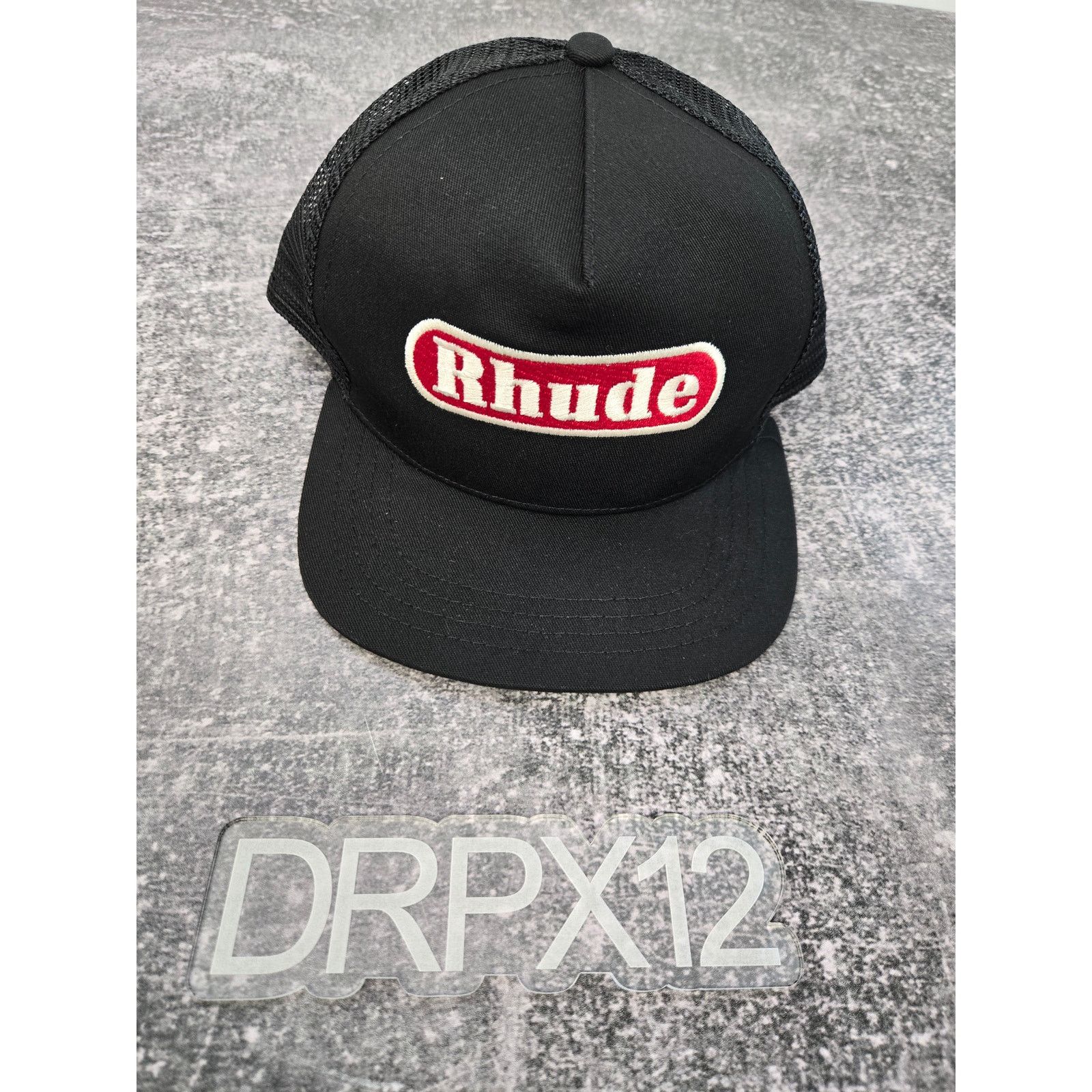 Rhude Authentic Rhude Pit Stop Trucker Black Hat O/S $192 Retail Size ONE SIZE - 1 Thumbnail