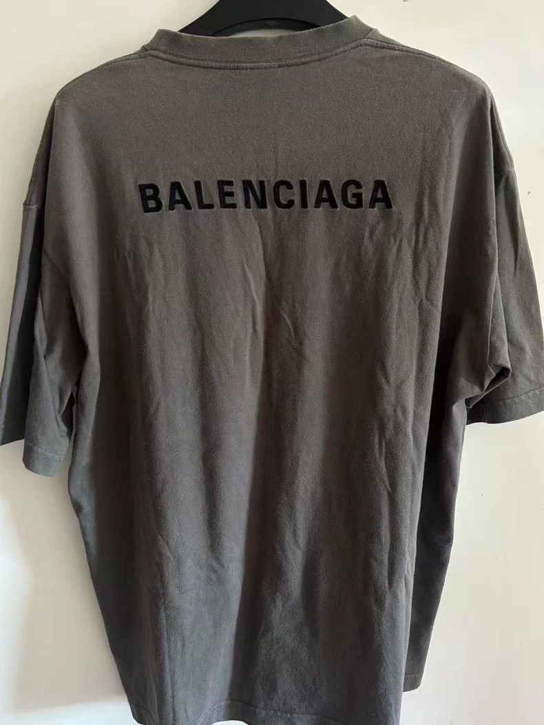 Balenciaga Balenciaga Khaki Colored Embroidered Logo Short Sleeve Size US XL / EU 56 / 4 - 2 Thumbnail
