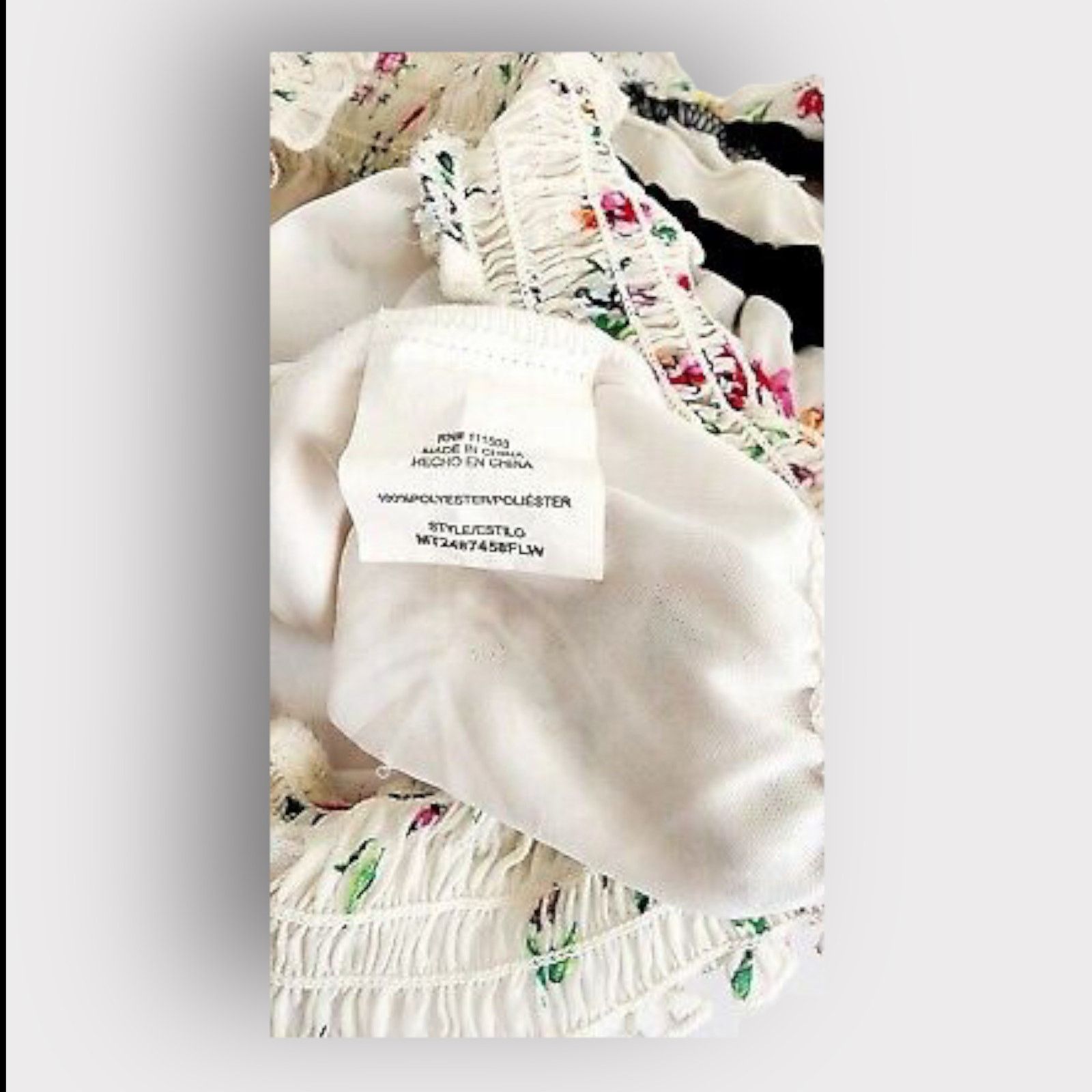 Nordstrom Lily White Floral Off-the-Shoulder Crop Top | Large Size L / US 10 / IT 46 - 15 Thumbnail