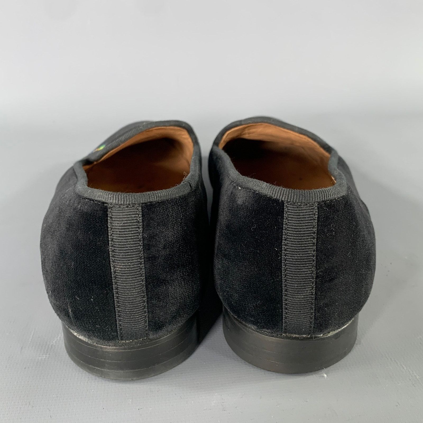 Stubbs & Wootton STUBBS & WOOTTON Size 9 Black Velvet Embroidered Loafer Size US 9 / IT 39 - 2 Thumbnail