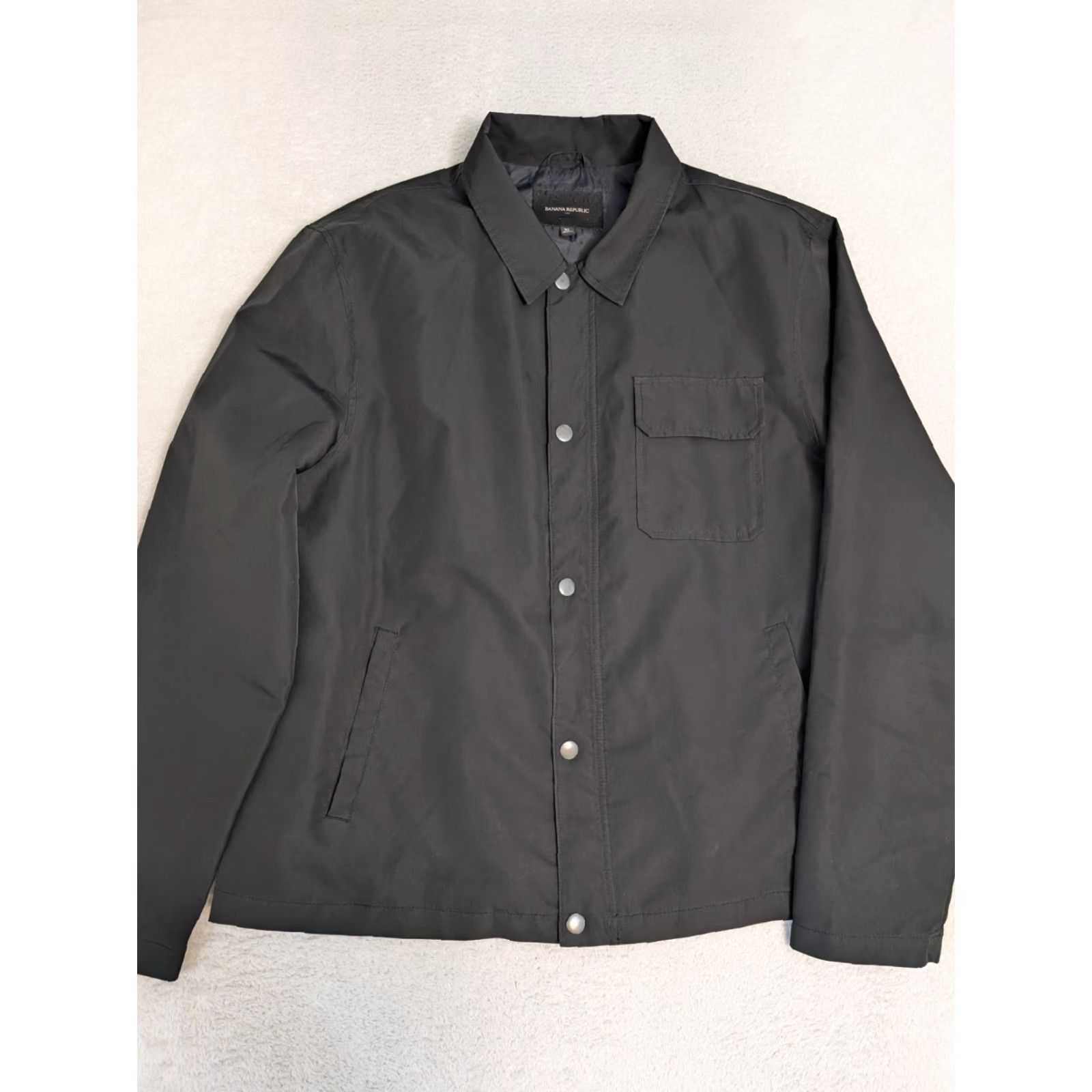 Banana Republic VINTAGE Banana Republic Jacket Shacket Mens XL Snap Zip Up Field Black Coat Pockets Size US XL / EU 56 / 4 - 8 Thumbnail