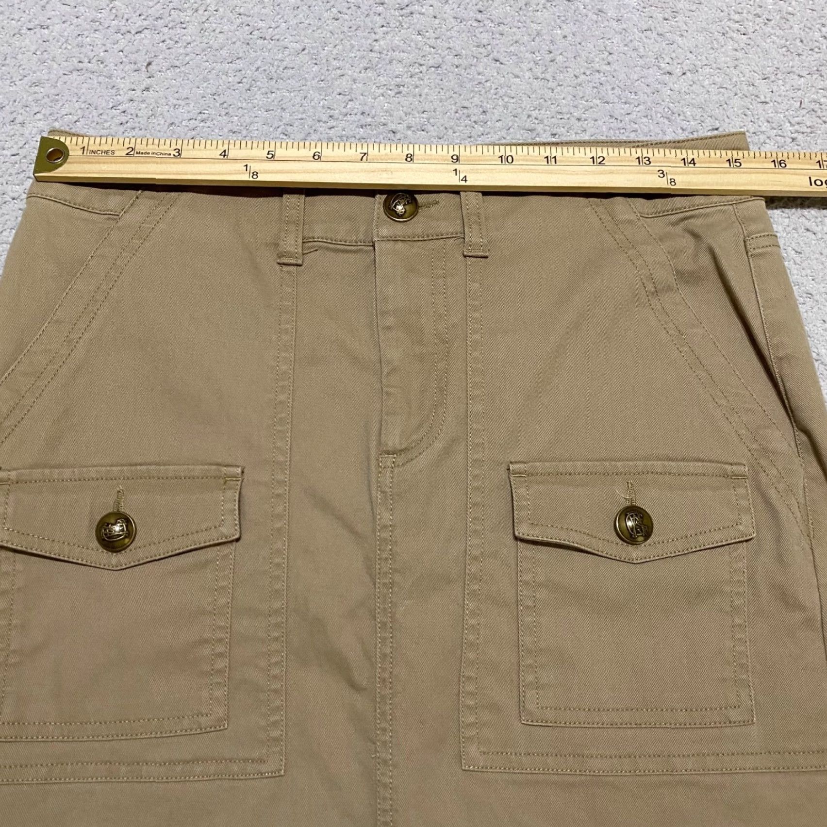 Chaps VINTAGE Chaps Skirt Beige Knee Length Pencil Straight Pockets Casual Womens 8 Size 30" / US 8 / IT 44 - 4 Thumbnail