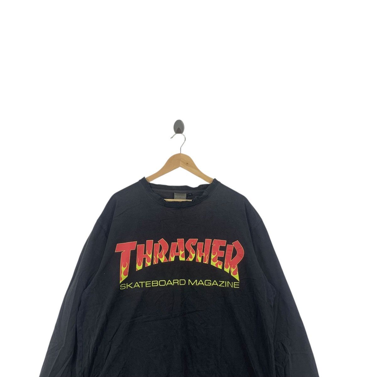 Thrasher Vintage THRASHER MAGAZINE SKATEBOARD Flame Tee Shirt Top Size US XXL / EU 58 / 5 - 2 Thumbnail