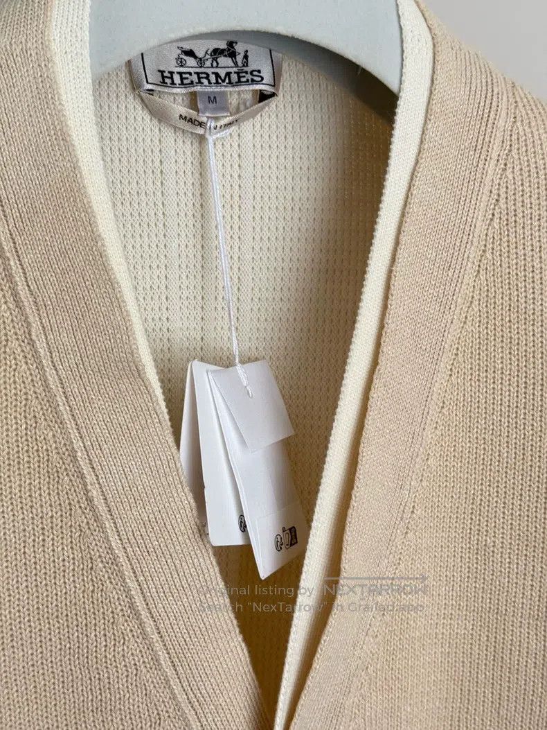 Hermes Hermes Men's old money wind cotton linen knit cardigan Size US M / EU 48-50 / 2 - 3 Thumbnail