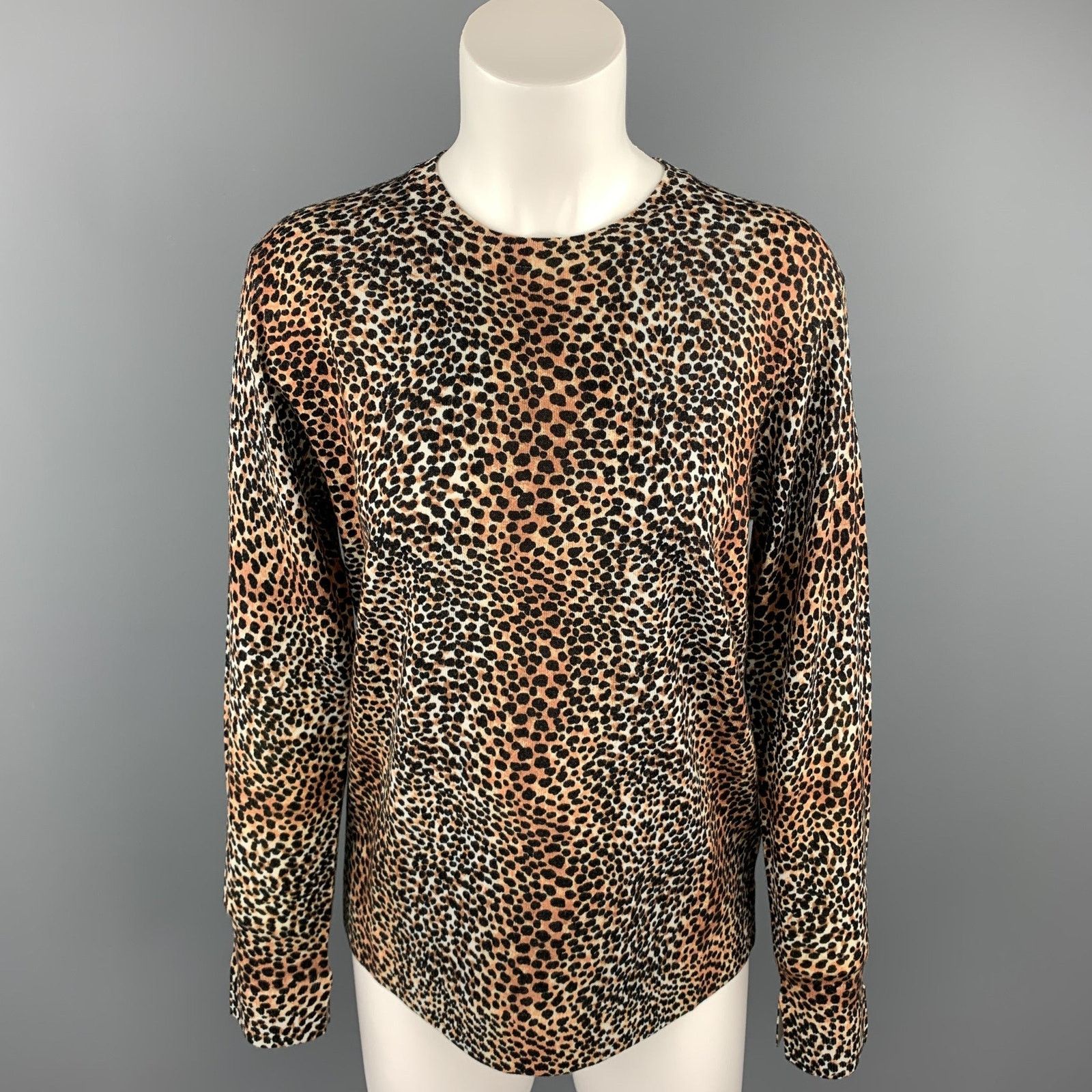 Equipment EQUIPMENT Size XS Black & Tan Cheetah Print Wool Pullover Size XS / US 0-2 / IT 36-38 - 1 Thumbnail
