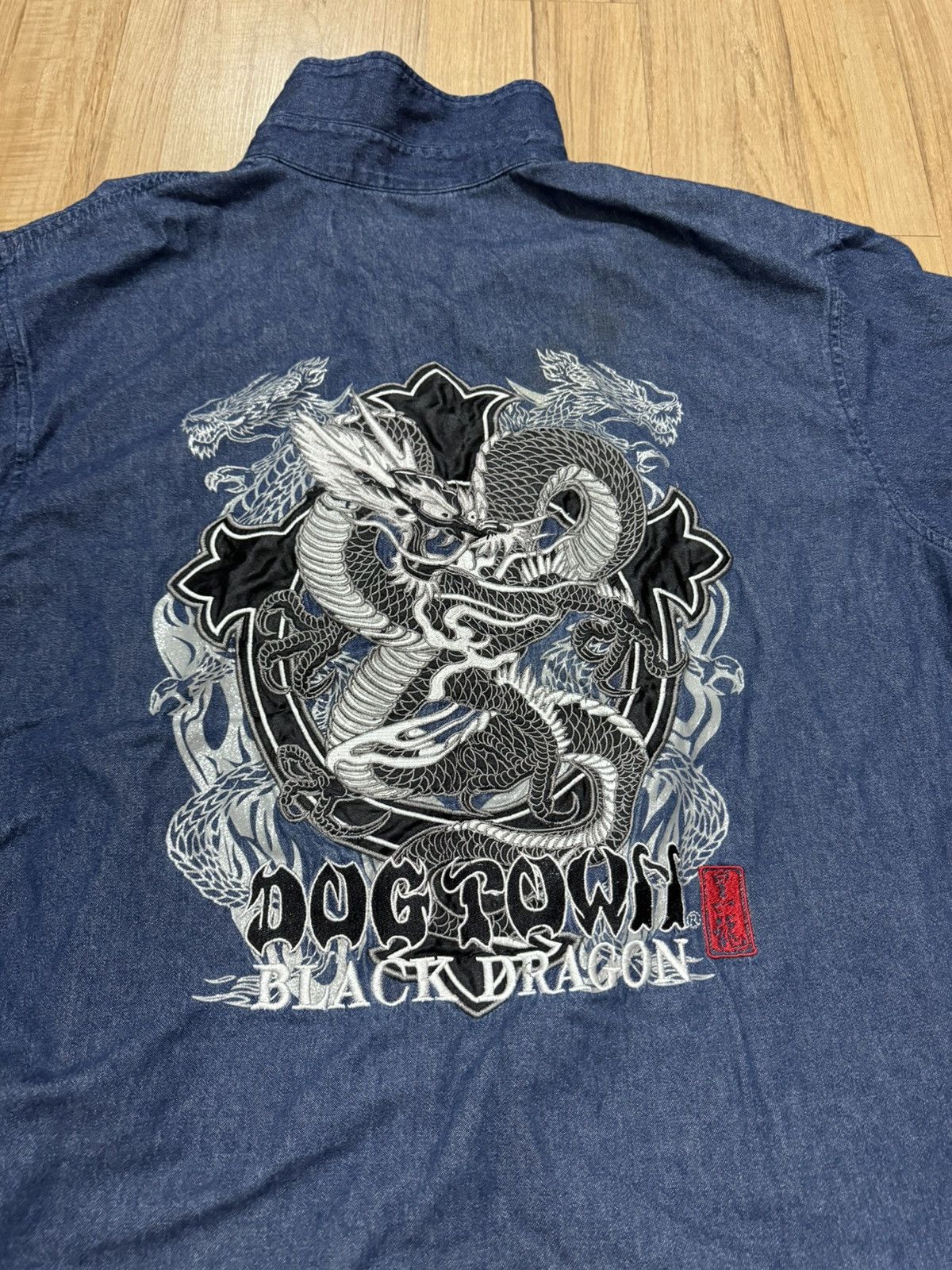 Dogtown × Japanese Brand DOGTOWN EMBROIDERY LOGO DENIM SHIRT Size US XL / EU 56 / 4 - 6 Thumbnail