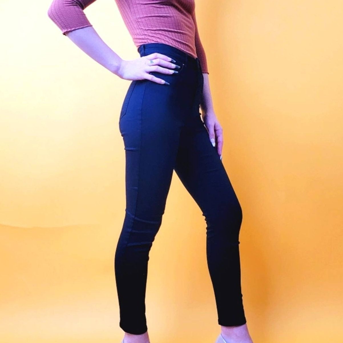 H&M H&M Black High-Waisted Skinny Jeans - 6 Size 29" - 2 Thumbnail