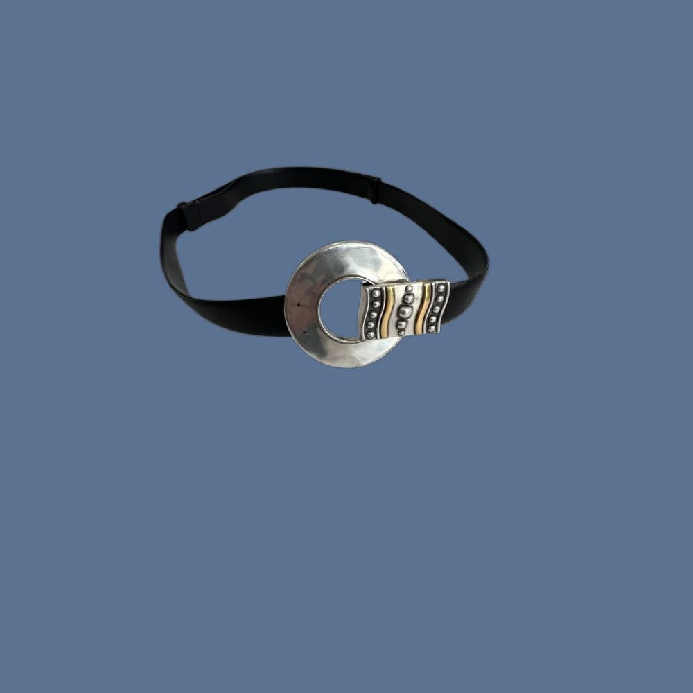 Vintage Chico's Belt Leather Black Adjustable Metal Clasp Size M/L Women Belt Size ONE SIZE - 1 Thumbnail