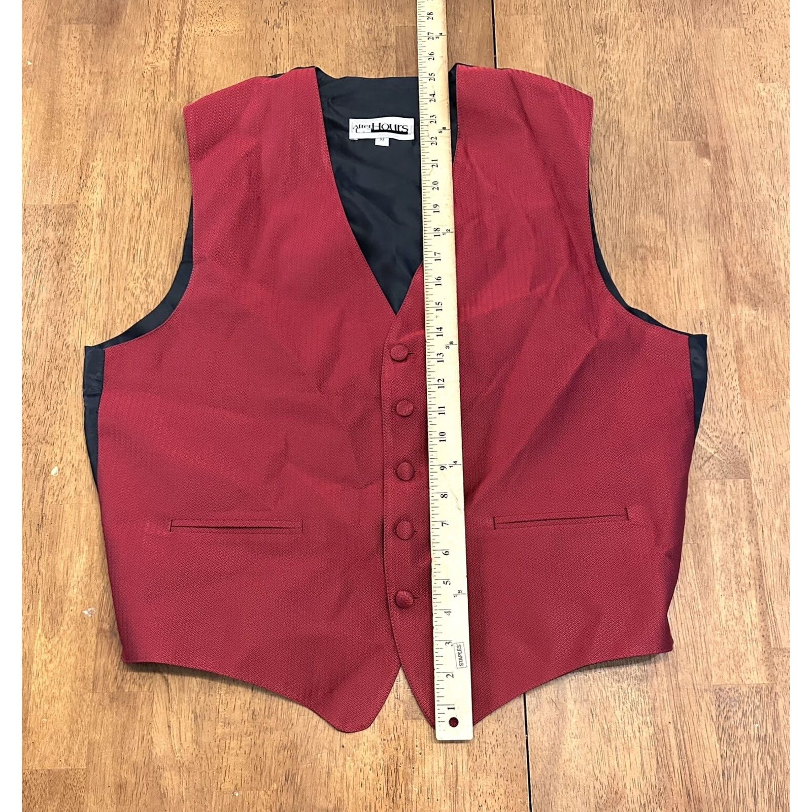 Vintage VINTAGE Vest Men’s Medium After Hours 90s Formal Suit Red Size 40R - 6 Thumbnail