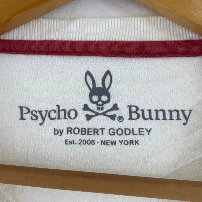 Vintage PSYCHO BUNNY Robert Godley New York Skull Bones Tee Shirt Size L / US 10 / IT 46 - 4 Thumbnail