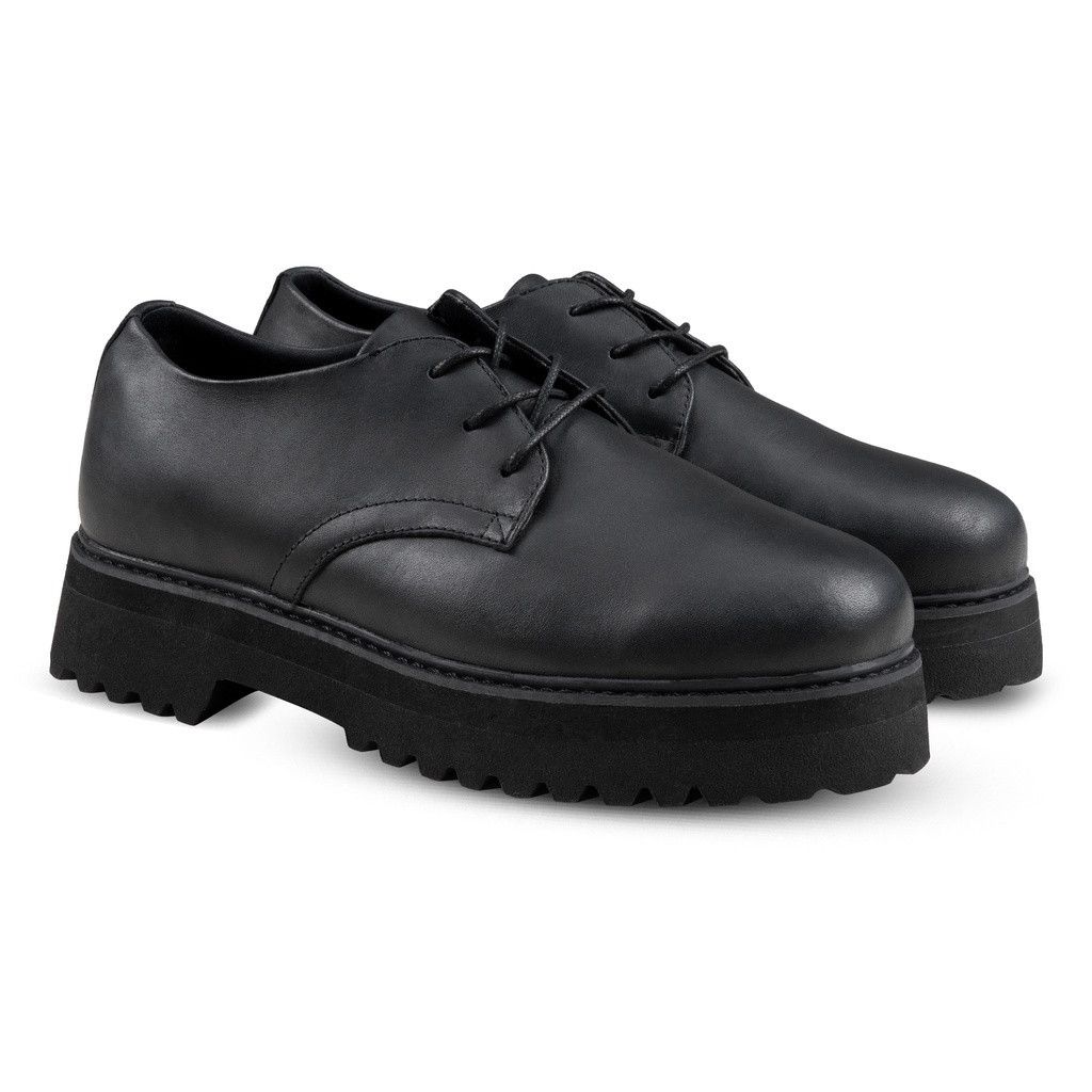 Leather × Simple Shoes Moss Derby Black Chunky Leather Size US 11 / EU 44 - 1 Thumbnail