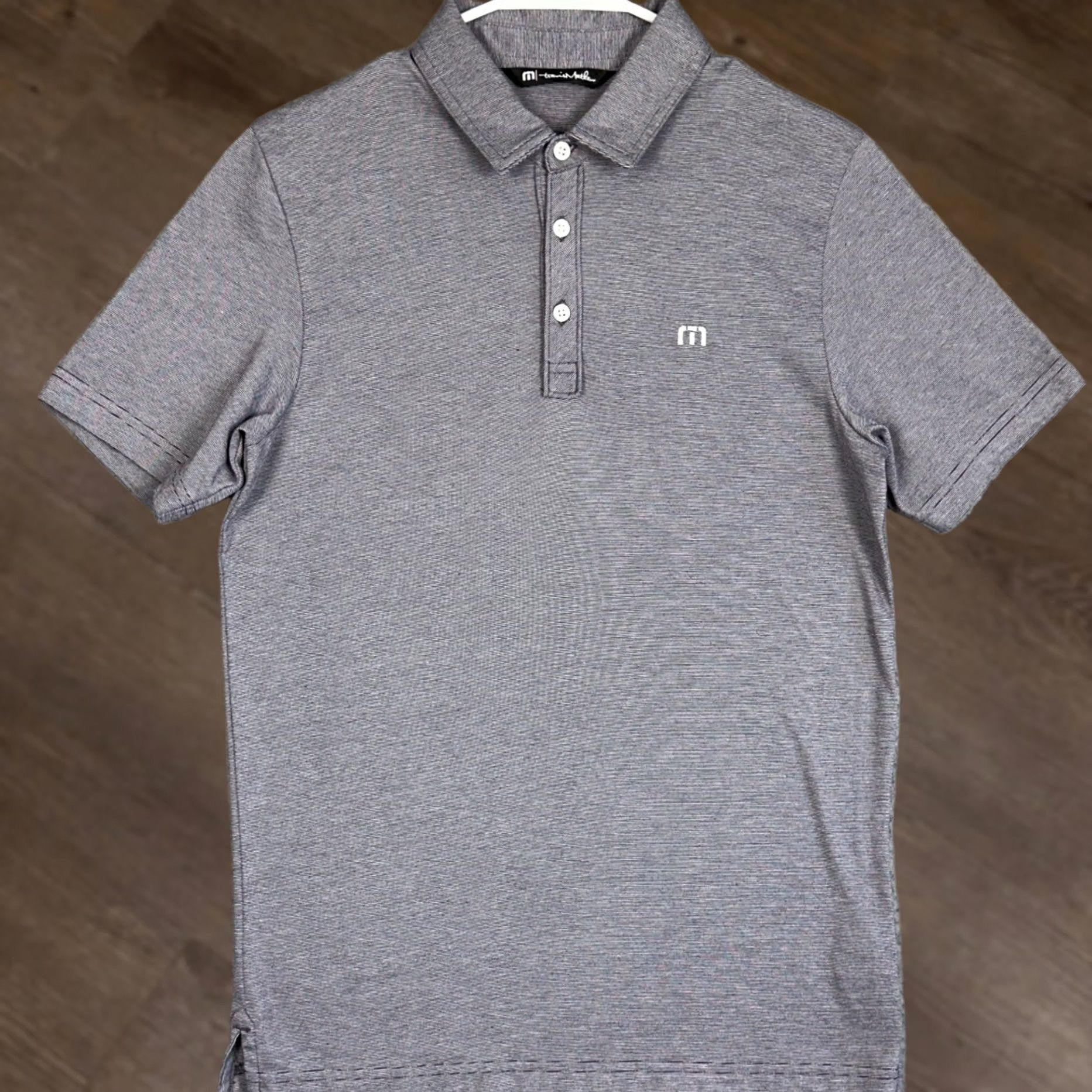 TravisMathew TravisMathew Polo Shirt Mens S Purple Striped Logo Embroidered 3-Button Placket Golf Breathable Short Sleeve Casual Activewear Shirt Size US S / EU 44-46 / 1 - 1 Thumbnail