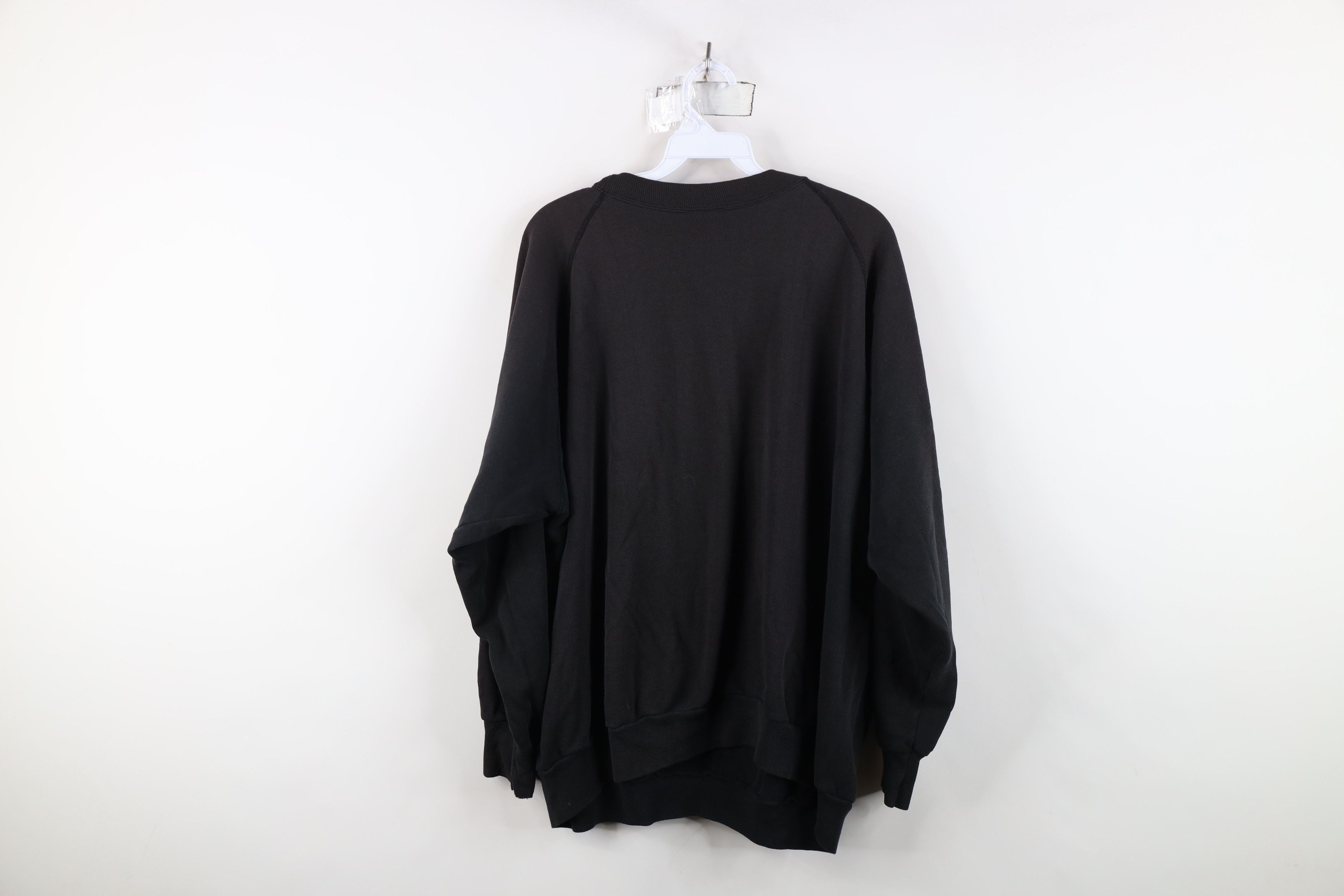 Vintage Vintage 90s Streetwear Blank Crewneck Sweatshirt Black Size US XXL / EU 58 / 5 - 12 Thumbnail