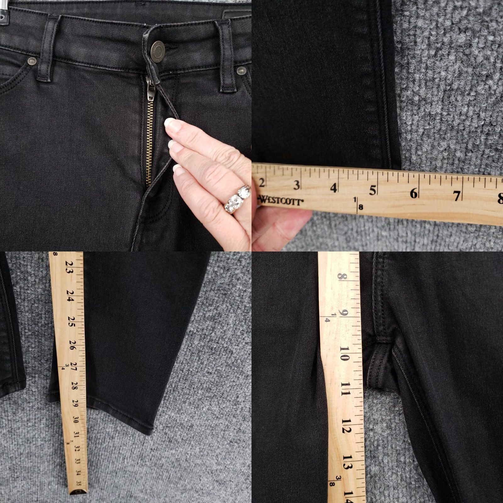 Asos ASOS Jeans Womens 30x32 Mid-Rise Skinny 5-Pocket Dark Wash Black Denim Size 30" / US 8 / IT 44 - 8 Thumbnail