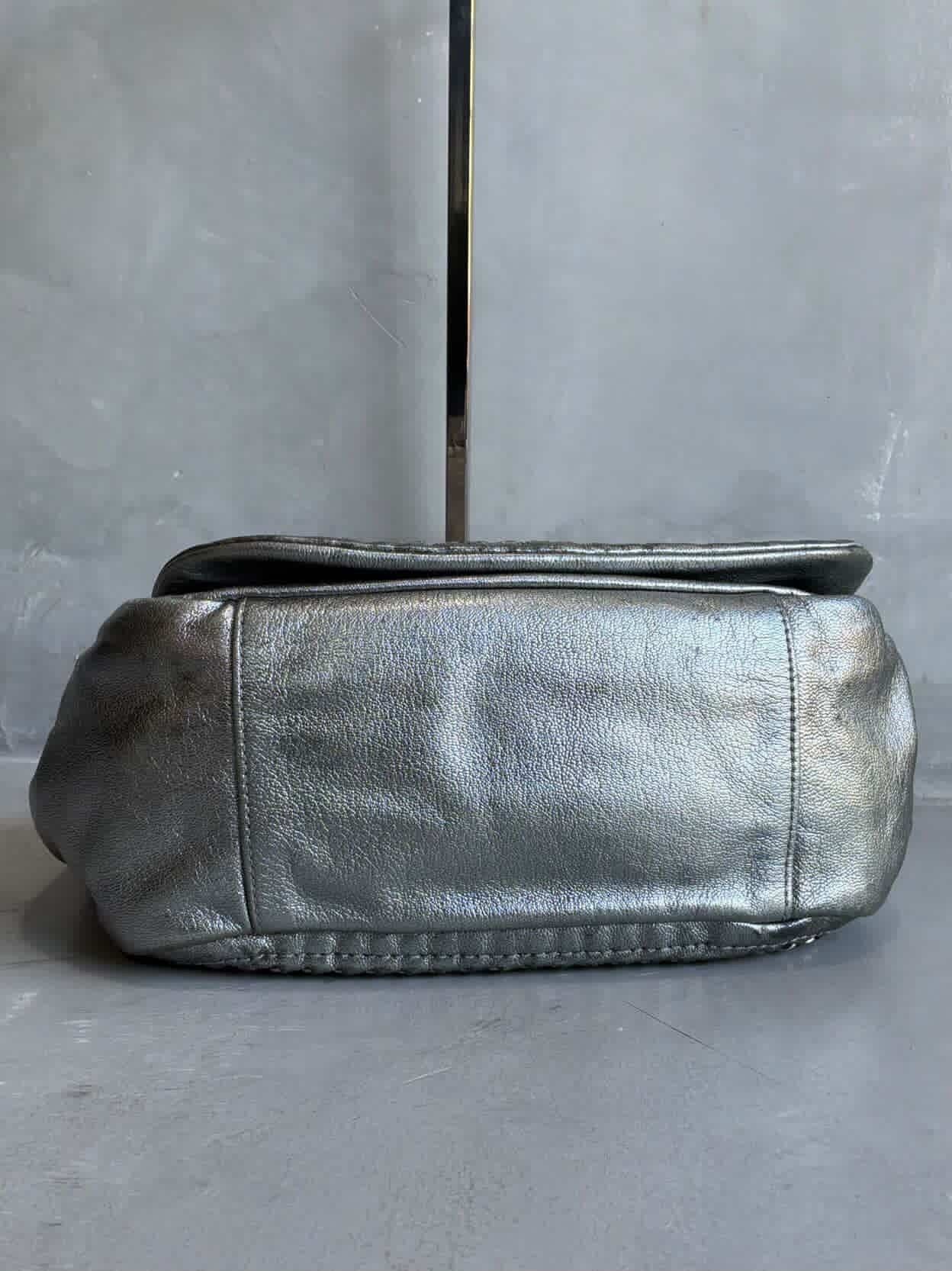 Chanel 2006 Chanel - Metallic Silver - Accordion Flap Chain Bag Size ONE SIZE - 4 Thumbnail