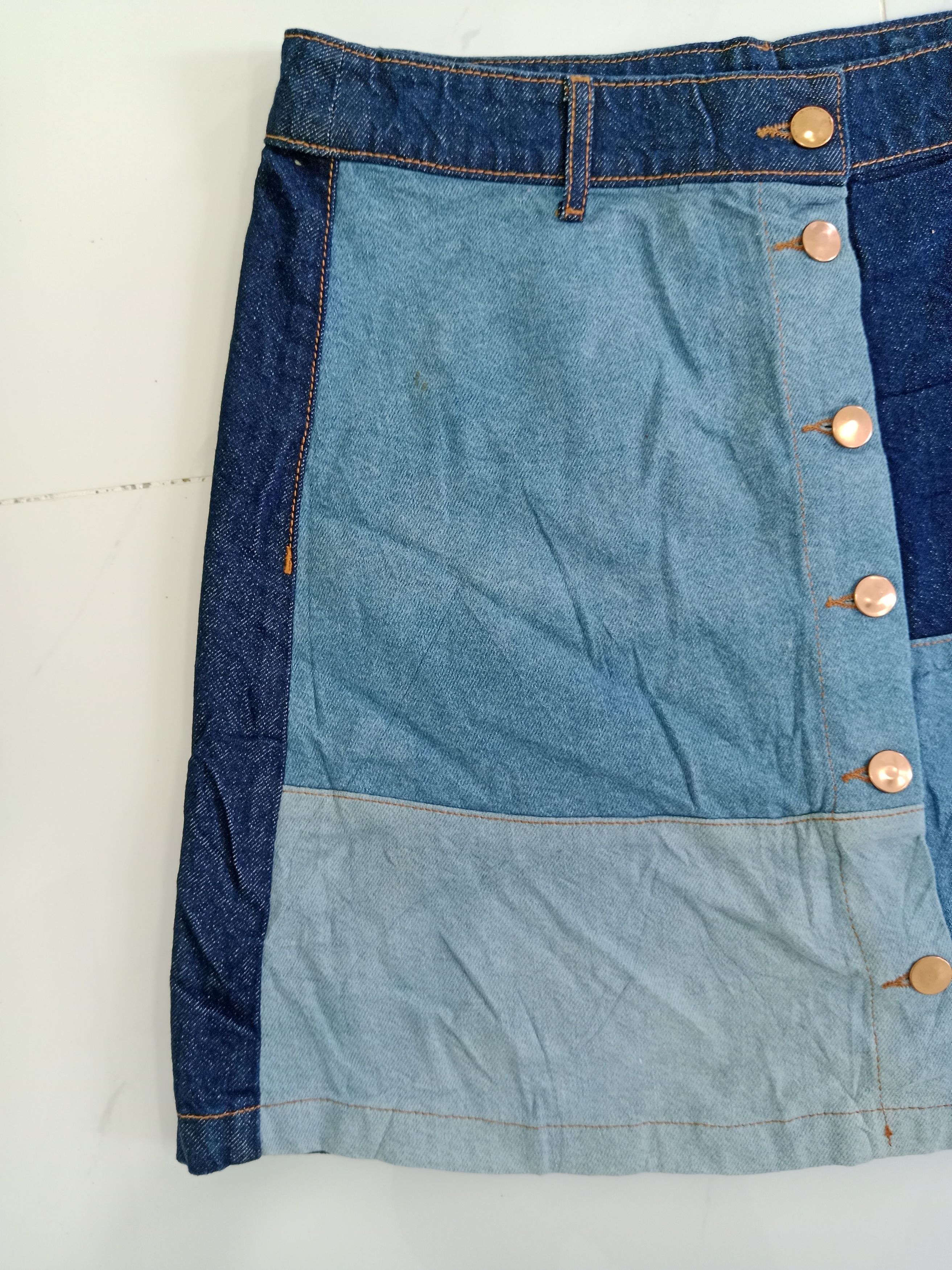 H&M Divided H&M Denim Skirts Patchwork Style Size 31" - 5 Thumbnail