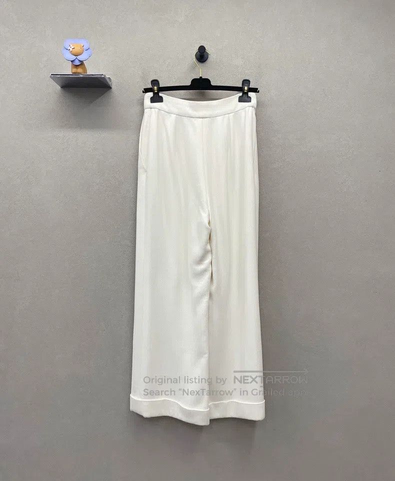 Chanel Chanel White wide-leg trousers Size 24" / US 00 / IT 34 - 3 Thumbnail