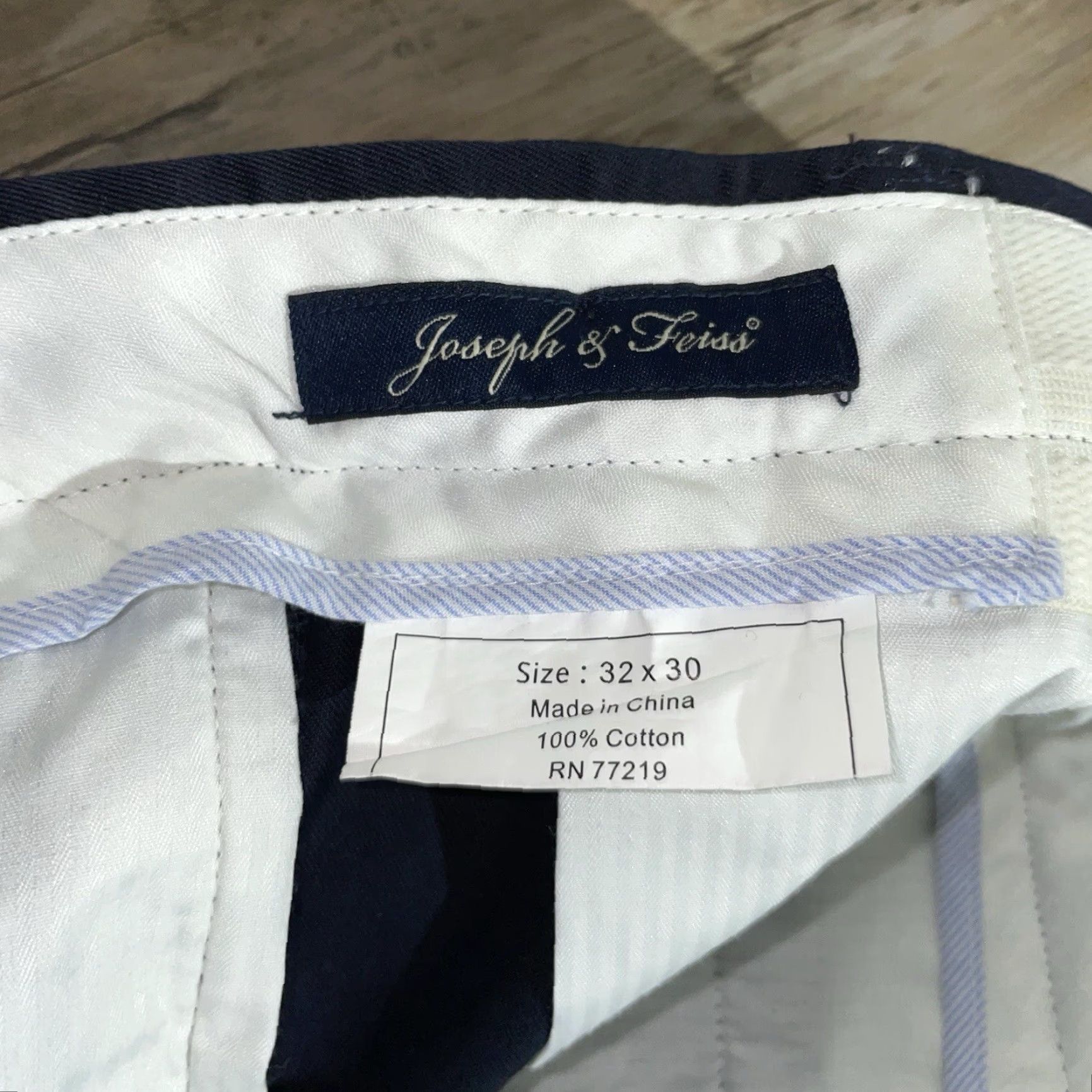 Joseph Joseph & Feiss Dress Pants Men 32x30 Dark Blue Pleated Cuffed Mens Size US 32 / EU 48 - 4 Thumbnail