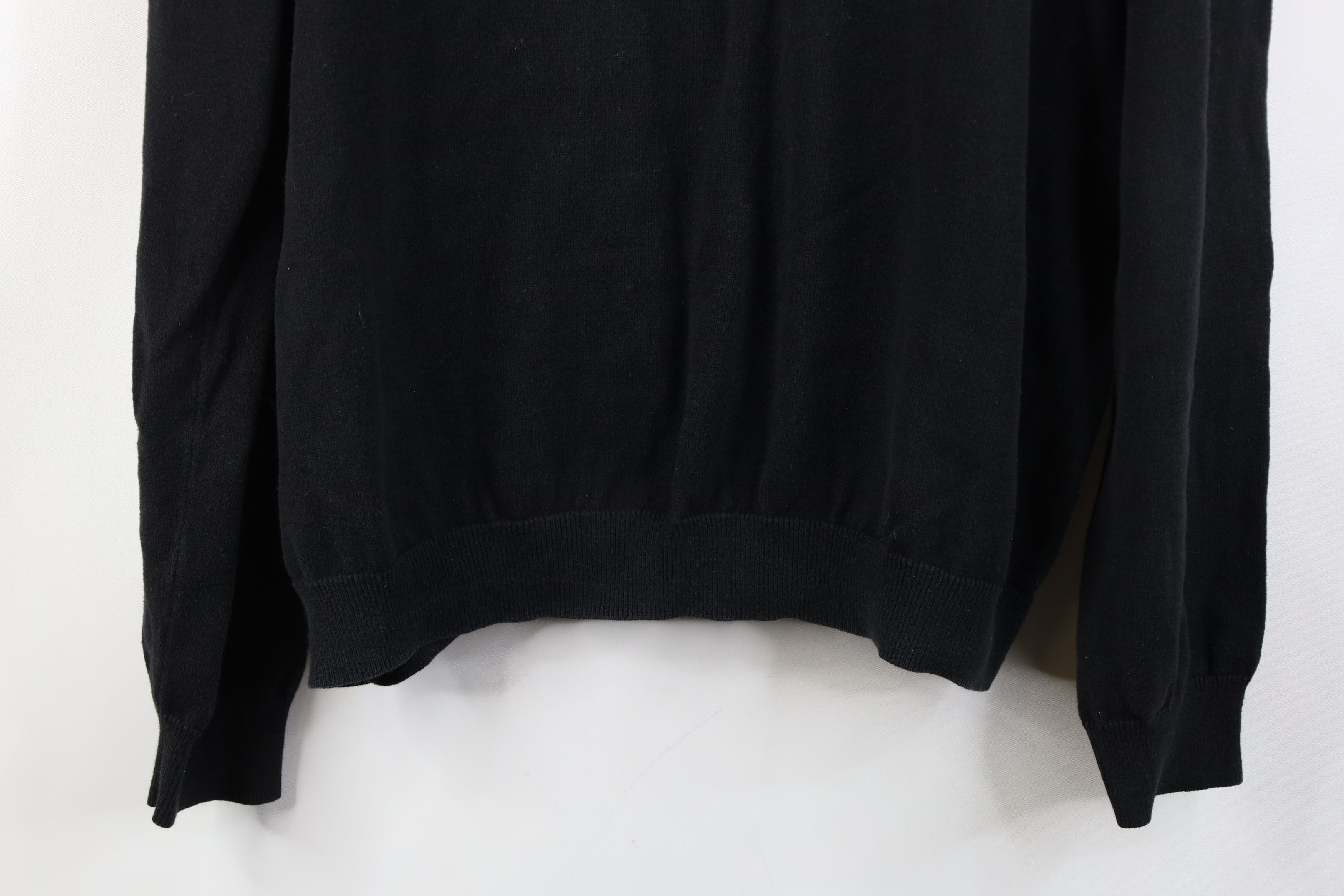 Vintage Vintage 90s Streetwear Cable Knit Mock Neck Sweater Black Size US XL / EU 56 / 4 - 13 Thumbnail