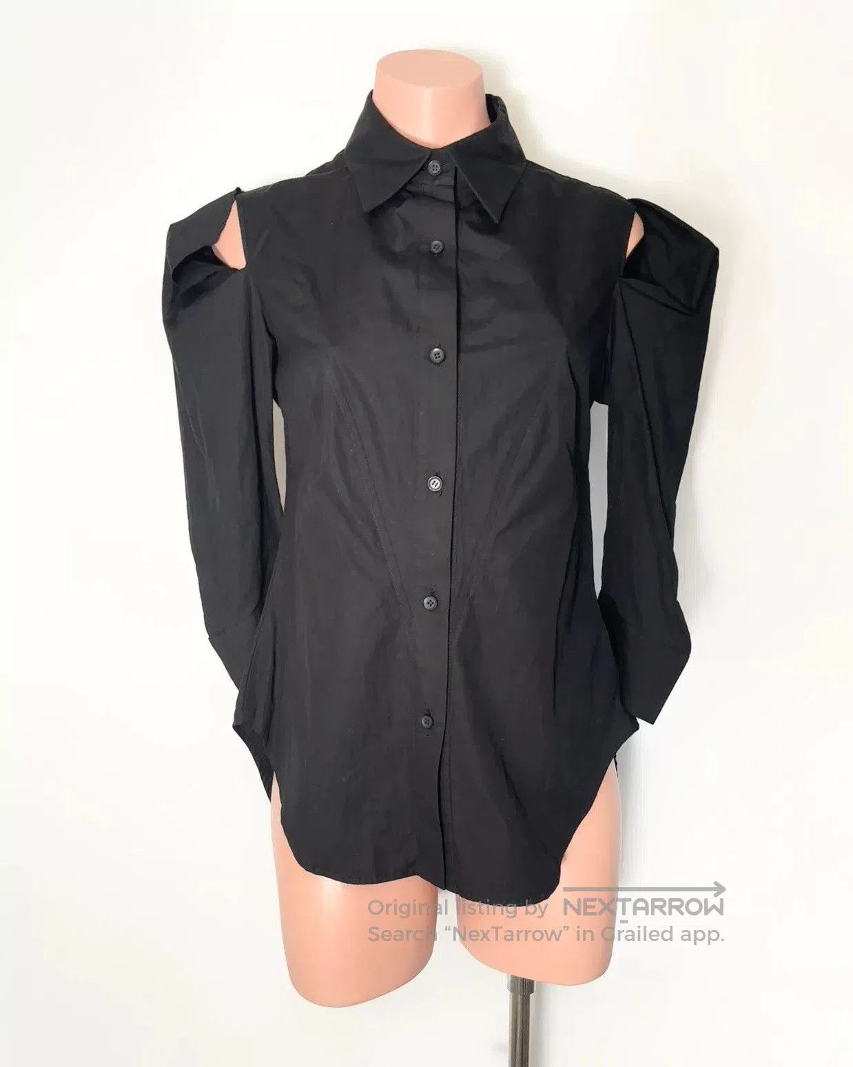 Yohji Yamamoto Yohji Yamamoto Black Off-Shoulder Shirt. Size S / US 4 / IT 40 - 1 Thumbnail