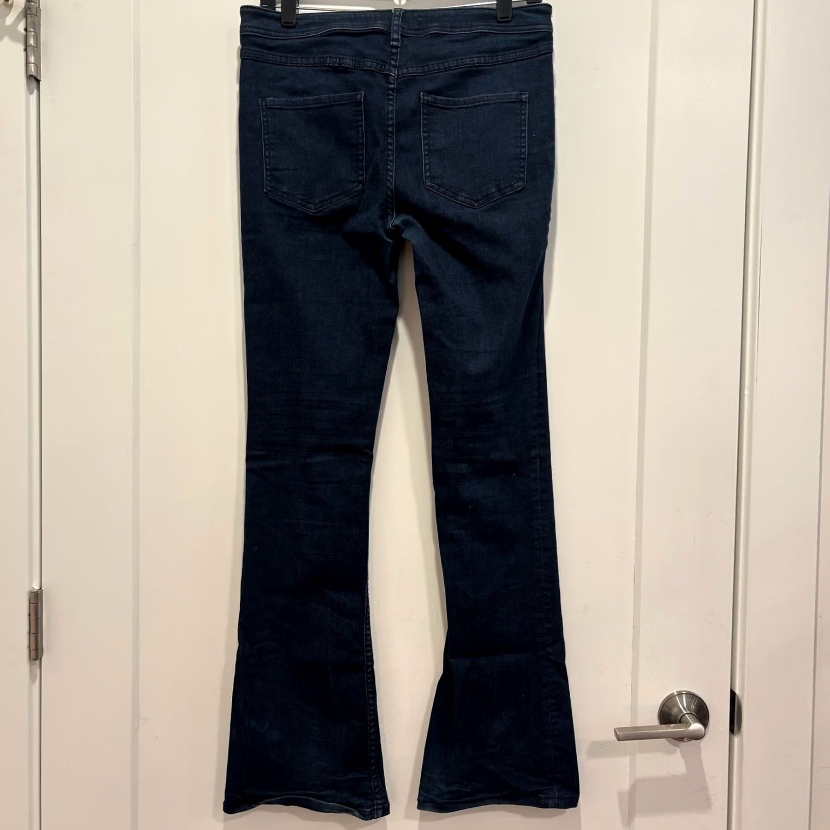 Free People Free People Dark Wash Flare Jeans Size 28 High Rise Button Fly Womens Retro Denim Size 28" / US 6 / IT 42 - 3 Thumbnail