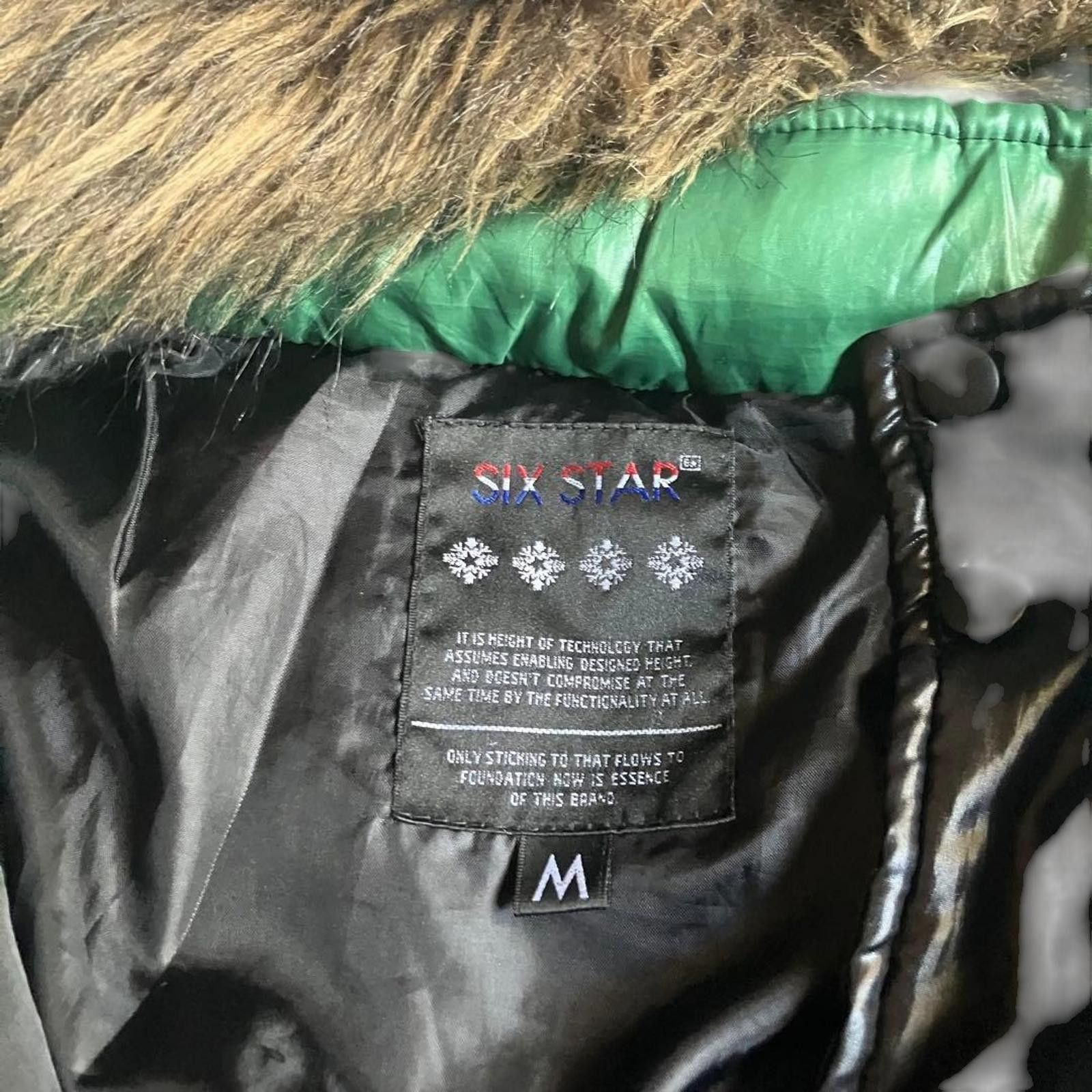 Other Six Star - Men's Black Puffer Jacket with Fur Hood and Patch Size US M / EU 48-50 / 2 - 3 Thumbnail