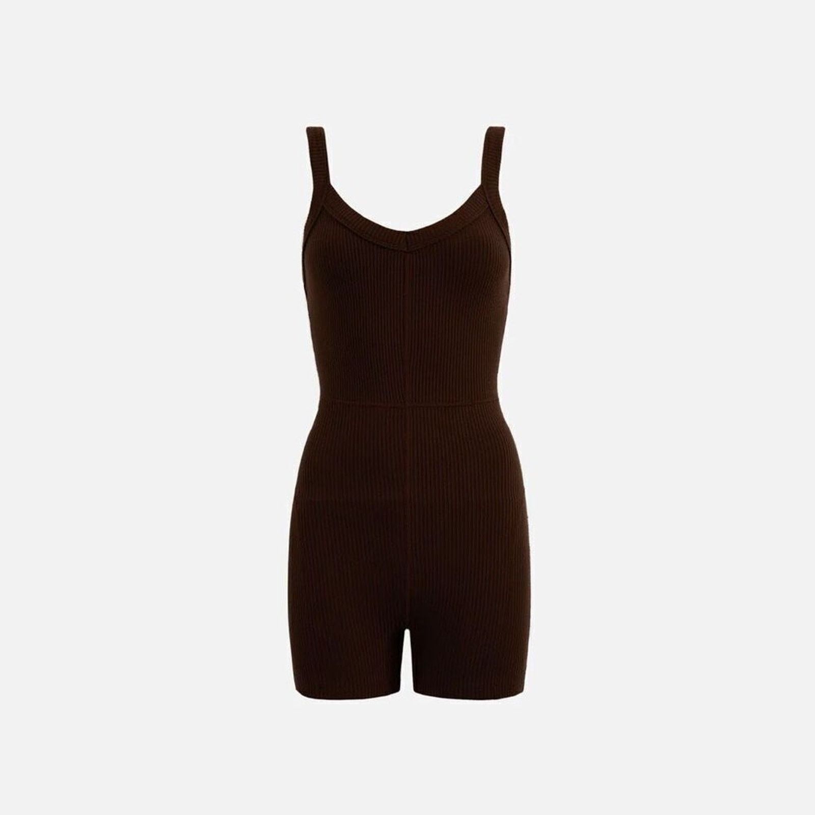 Other Year of Ours lounge dark oak ribbed brown romper | Sz XS Size 26" / US 2 / IT 38 - 2 Thumbnail