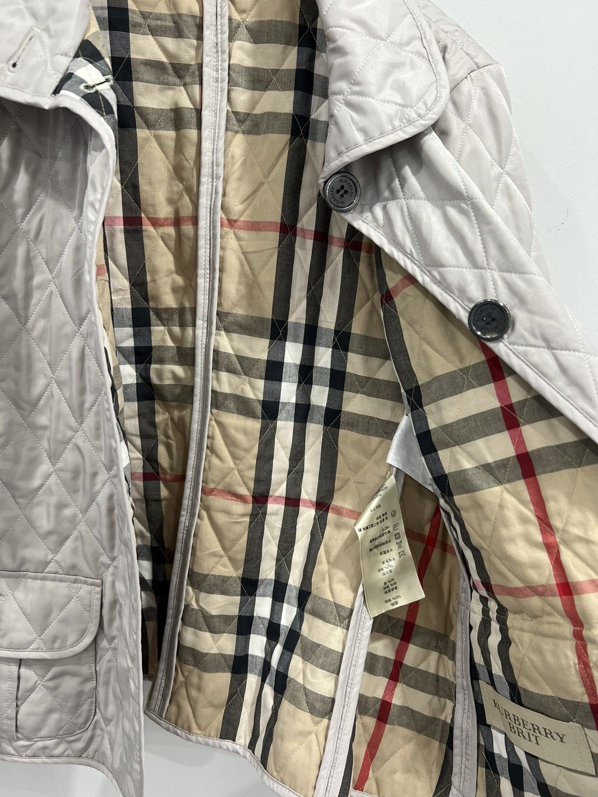 Burberry Womens Burberry Brit Diamond Quilted Jacket Nova Check Size L / US 10 / IT 46 - 2 Thumbnail