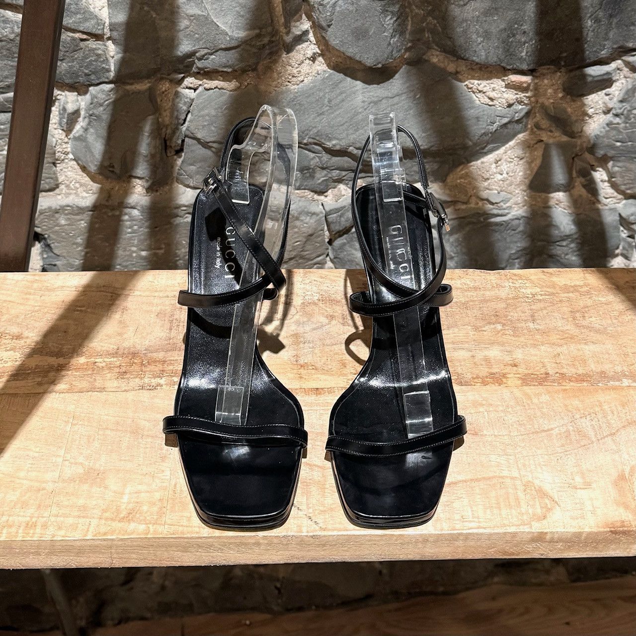Gucci Gucci Tom Ford SS 1998 Black Strappy G Buckle Heeled Sandals Size US 9 / IT 39 - 3 Thumbnail