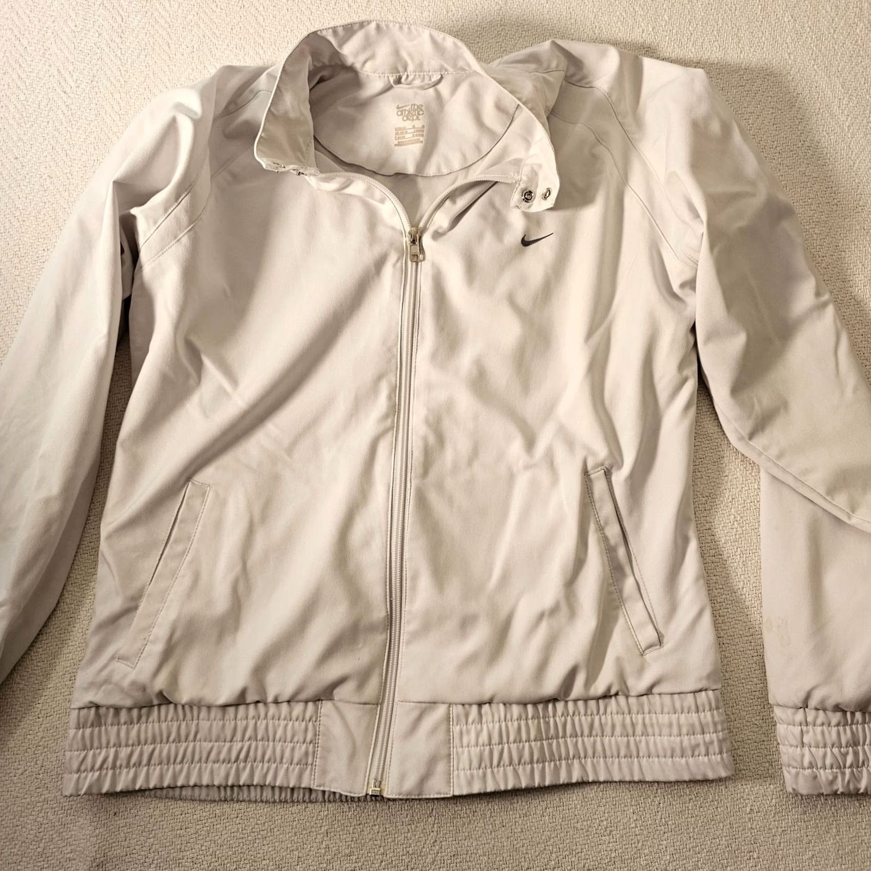Nike VINTAGE Nike Womens Track Jacket White Large Nylon? No, Polyester The Athletic Dept. 90s Full Zip Womens Jacket Size L / US 10 / IT 46 - 6 Thumbnail