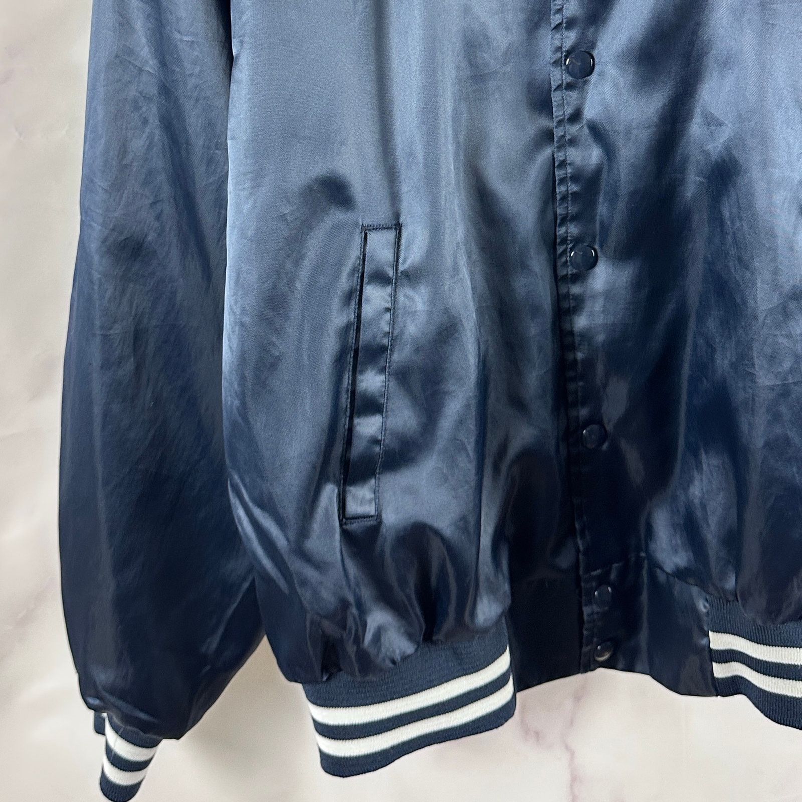 Vintage Vintage Nemesis Sportswear Navy Varsity Jacket Size US M / EU 48-50 / 2 - 2 Thumbnail