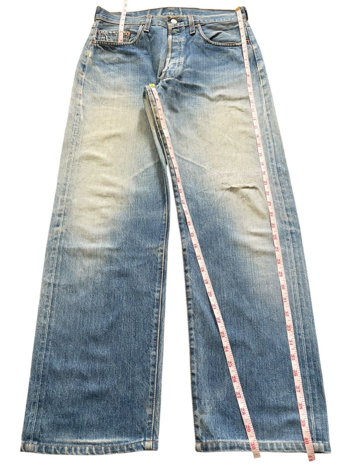 Levi's Vintage 90s Levis 501 Big E Selvedge Distress Baggy Jeans Size US 32 / EU 48 - 7 Thumbnail