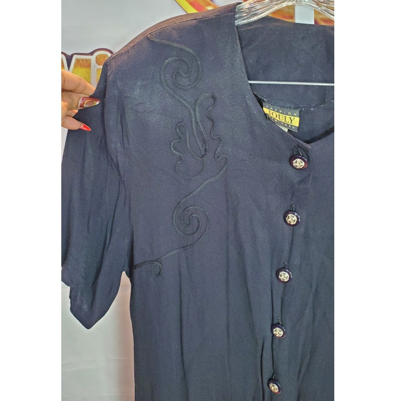 Other Jouly Black Gold Button Tie Back Blouse XL Size XL / US 12-14 / IT 48-50 - 4 Thumbnail