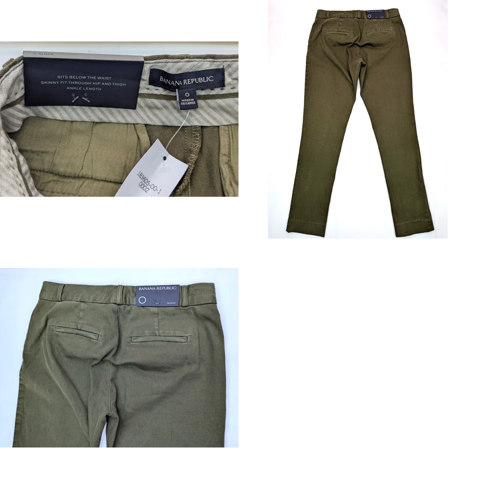 Banana Republic Banana Republic Sloan Skinny Chino Pant Olive Green Women 0 (28x28) New w Defect Size 25" / US 0 / IT 36 - 9 Thumbnail