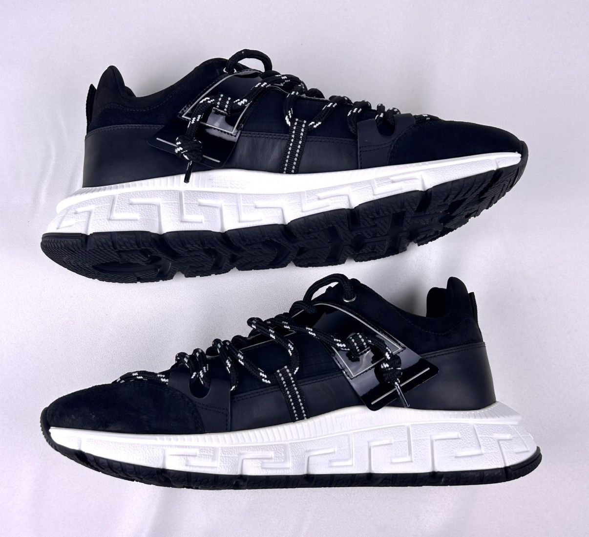 Versace Versace Trigreca Sneakers EU44/US11 Black Suede Italy Size US 11 / EU 44 - 4 Thumbnail