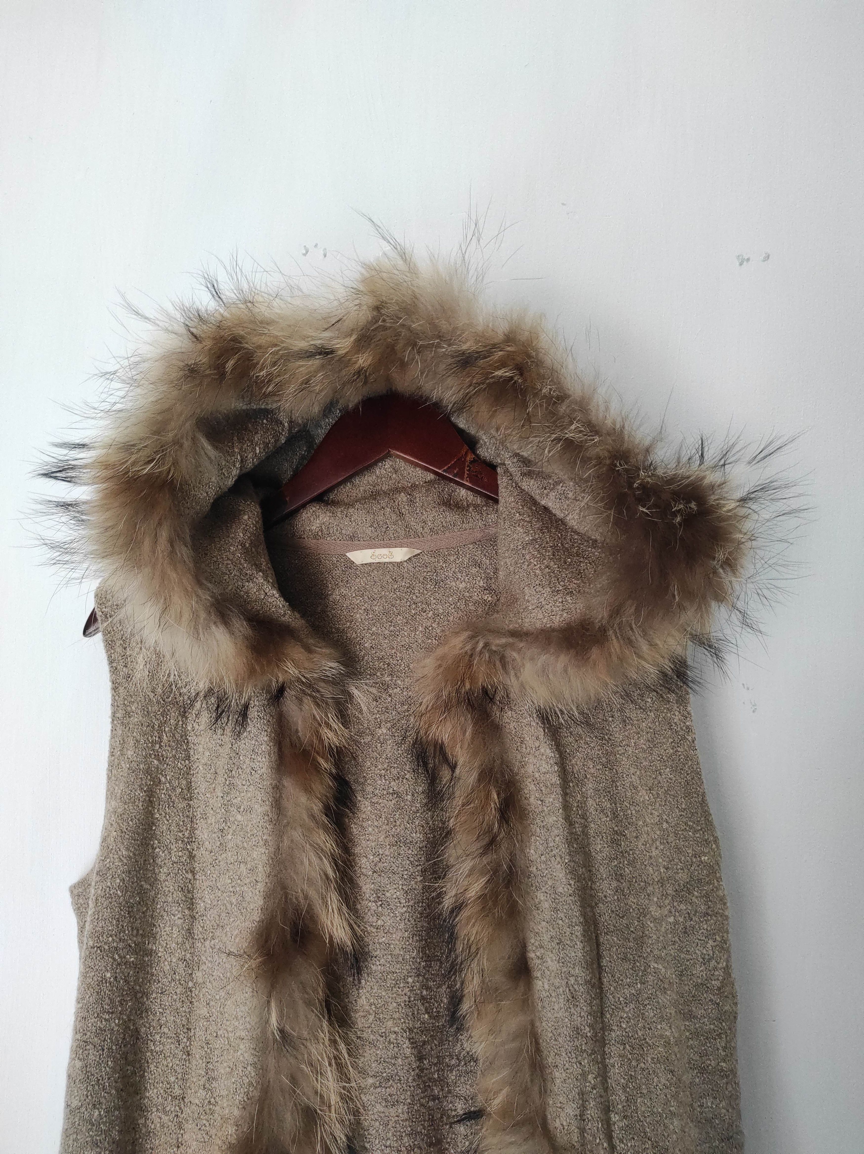 Aran Isles Knitwear SOOS Knit Zip Fur Raccon Hoodie IfSixWasNine LGB style Size S / US 4 / IT 40 - 3 Thumbnail