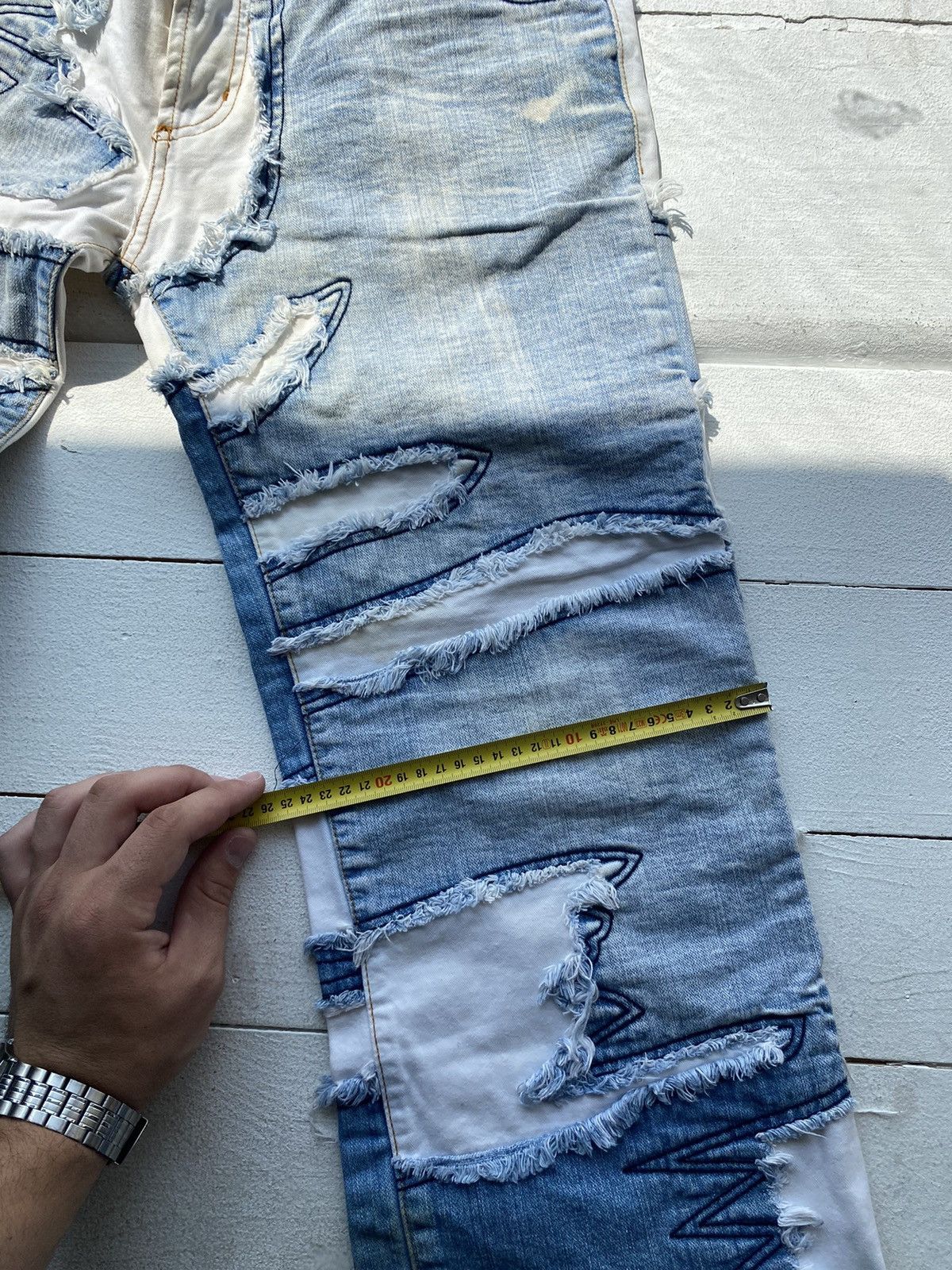Japanese Brand 🔥OPIUM PUNK GOTHIC DISTRESSED ASYMMETRICAL JEANS CUSTOM 32 Size US 32 / EU 48 - 12 Thumbnail