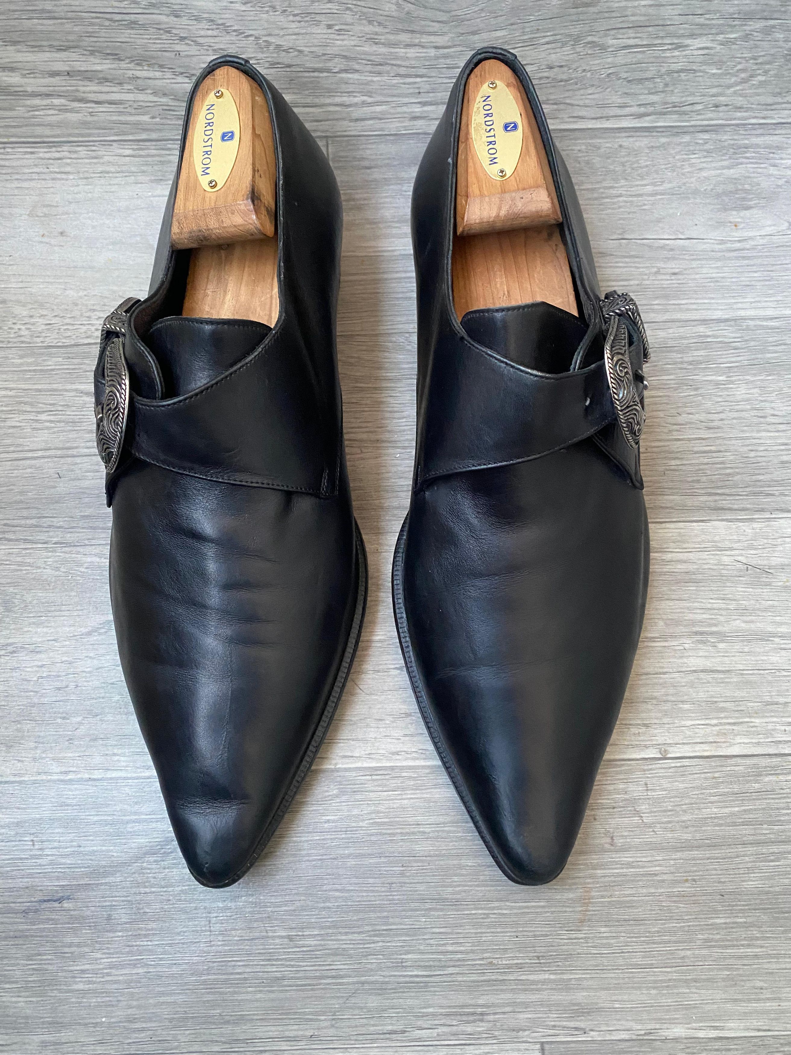Saint Laurent SS14 Duckie Western Buckle Strap Shoes Sz 42