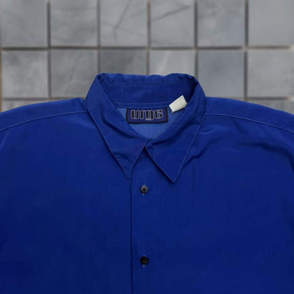 Vintage Urge Shirt 2XL Blue Flame Graphic Button Up Short Sleeve Camp Casual Mens Shirt Size US XXL / EU 58 / 5 - 1 Thumbnail