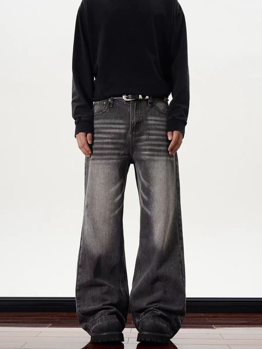 Japanese Brand × Jean High street vintage black straight tube micro flared jeans Size US 30 / EU 46 - 1 Thumbnail