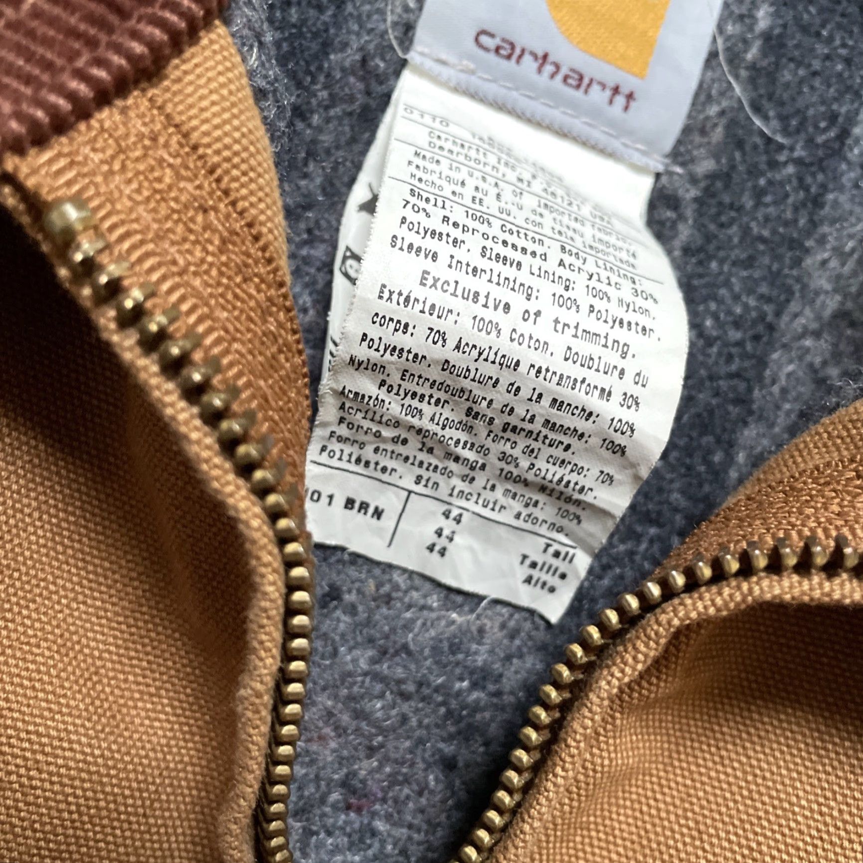 Carhartt VINTAGE Carhartt J01 BRN J97 Style Lined Detroit Canvas Work Jacket Unisex Adults 44 Tall Brown 90s Heritage Workwear J97 US Made Size US S / EU 44-46 / 1 - 7 Thumbnail