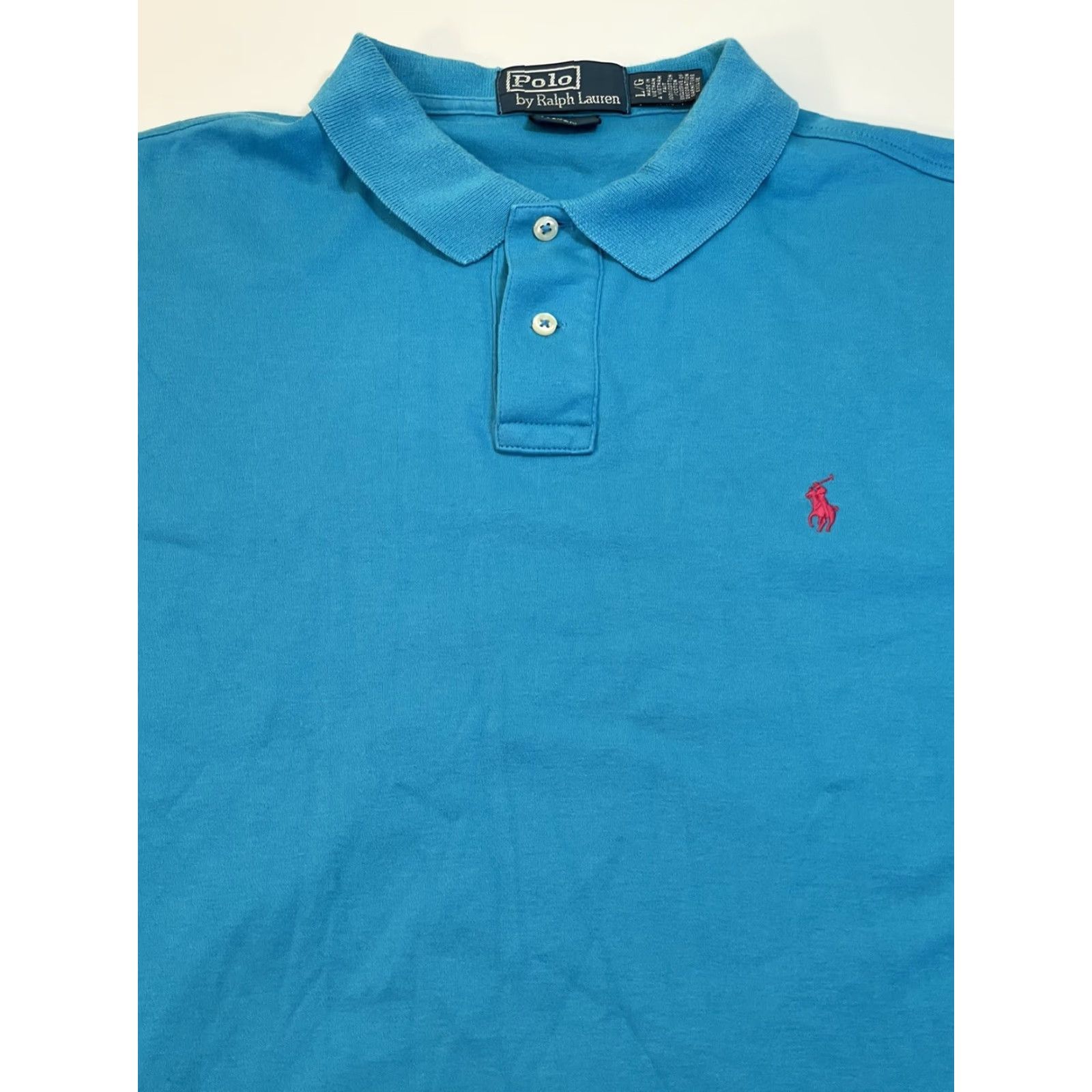 Polo Ralph Lauren VINTAGE Polo Ralph Lauren Polo Shirt Mens 90s Golf Short Sleeve Regular L Blue Pony Logo 90s Sports Outdoors Mens Size US L / EU 52-54 / 3 - 2 Thumbnail