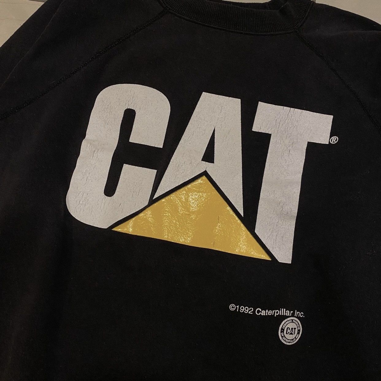 Caterpillar × Vintage Vintage 90's Caterpillar Big Logo Sweatshirt Size US L / EU 52-54 / 3 - 3 Thumbnail