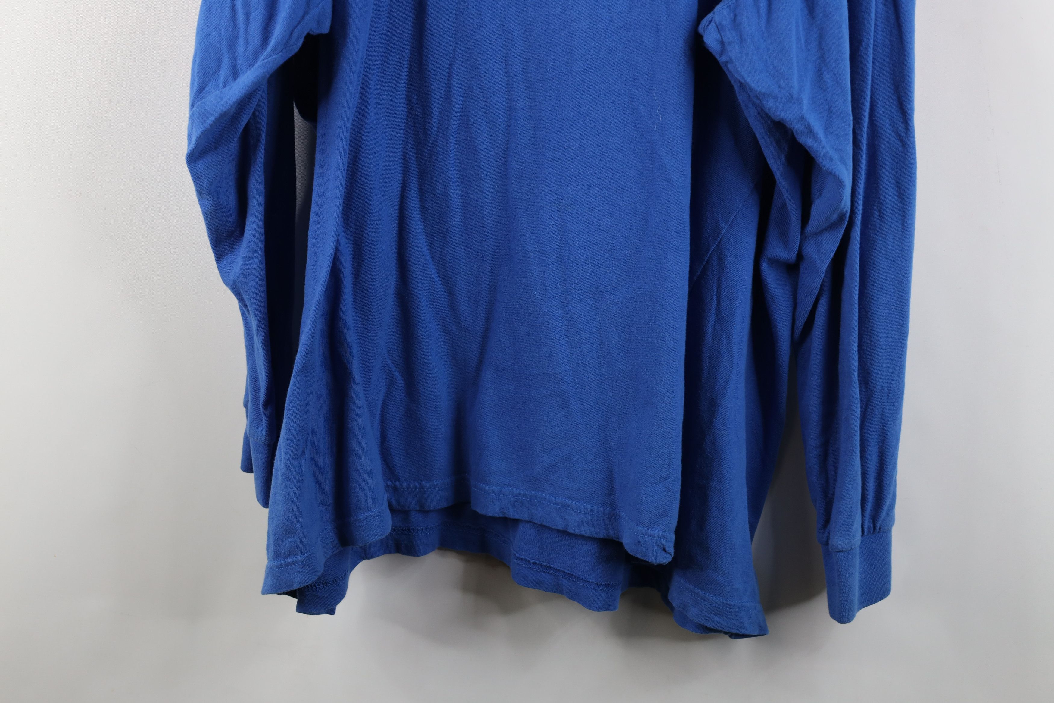Vintage Vintage 90s Streetwear Long Sleeve Pocket T-Shirt Royal Blue Size US XXL / EU 58 / 5 - 13 Thumbnail